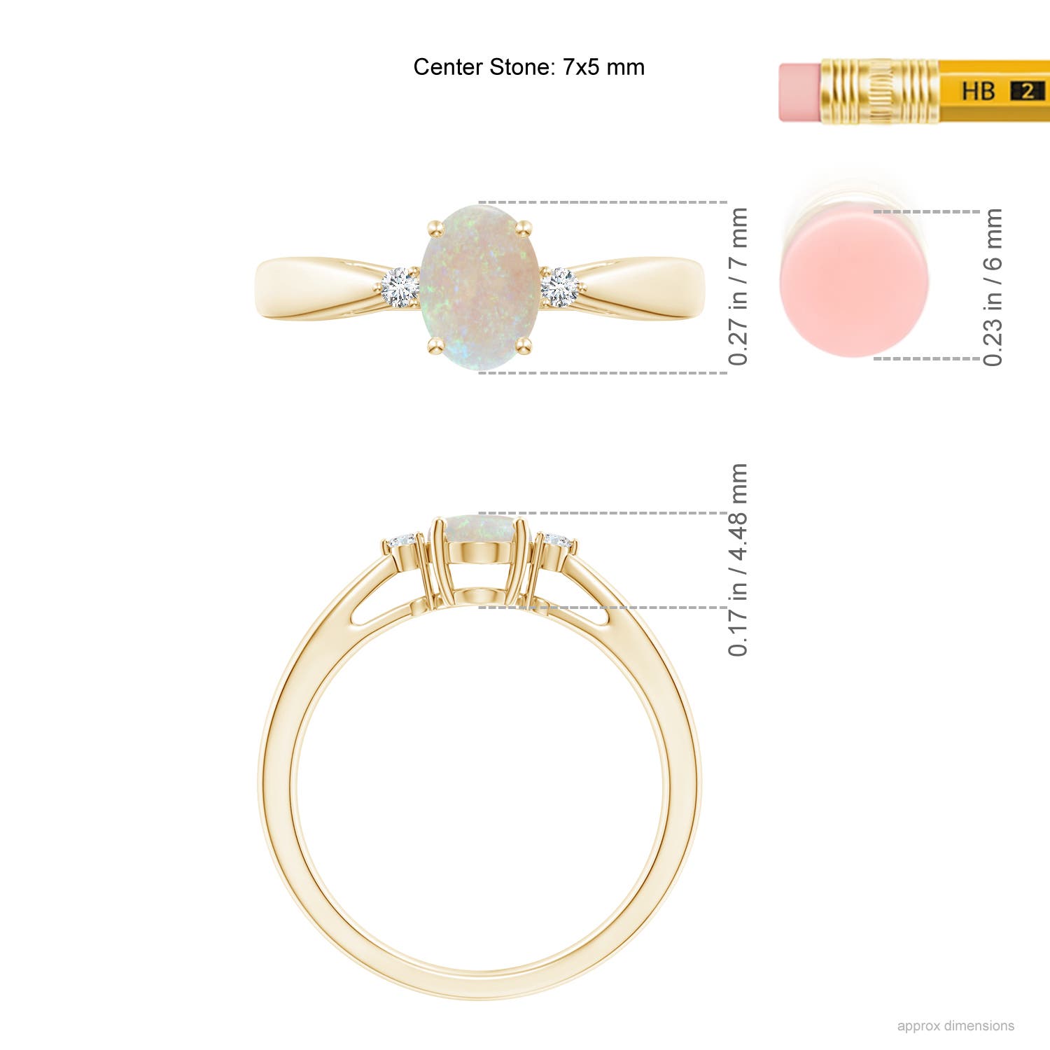 AA - Opal / 0.49 CT / 14 KT Yellow Gold