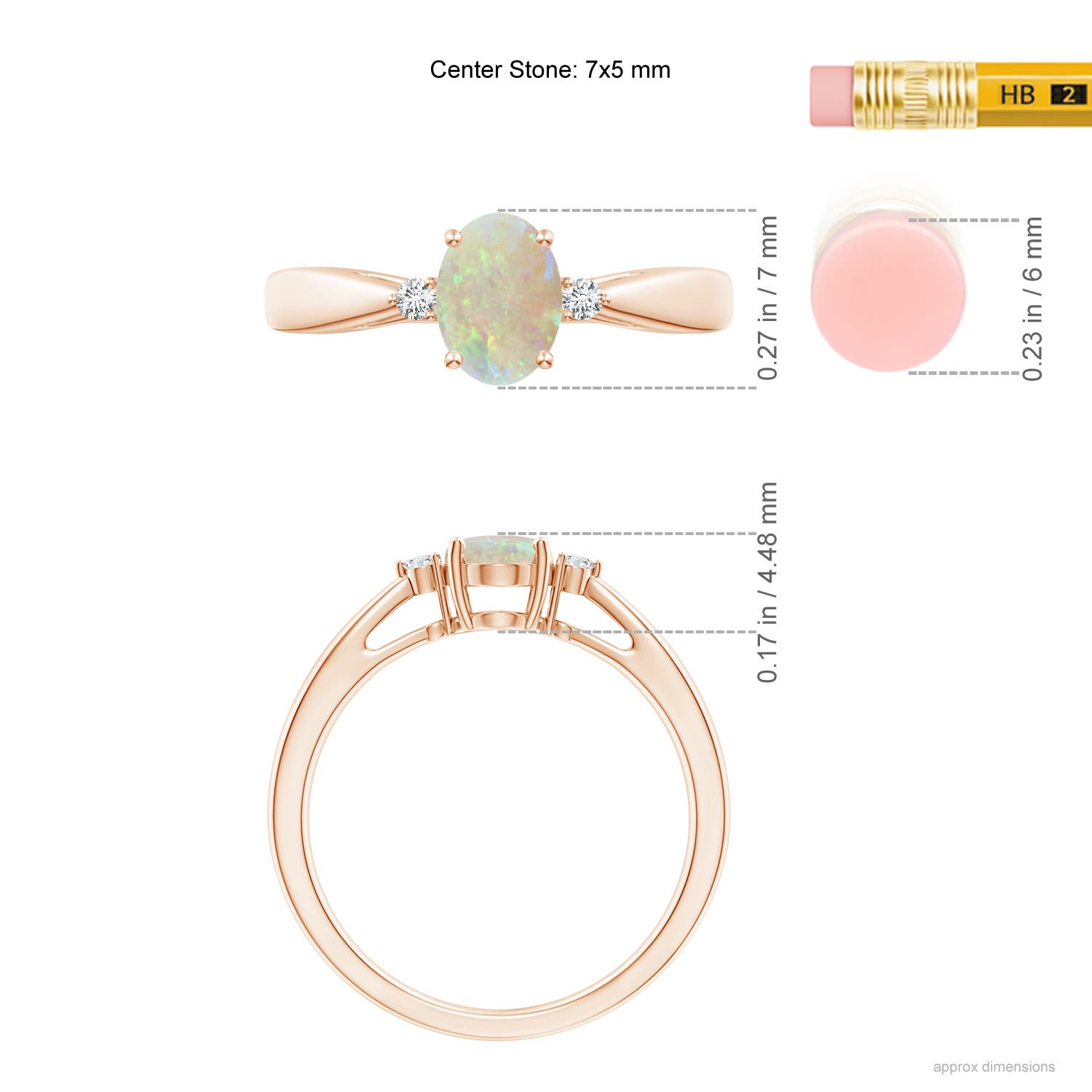 AAA - Opal / 0.49 CT / 14 KT Rose Gold