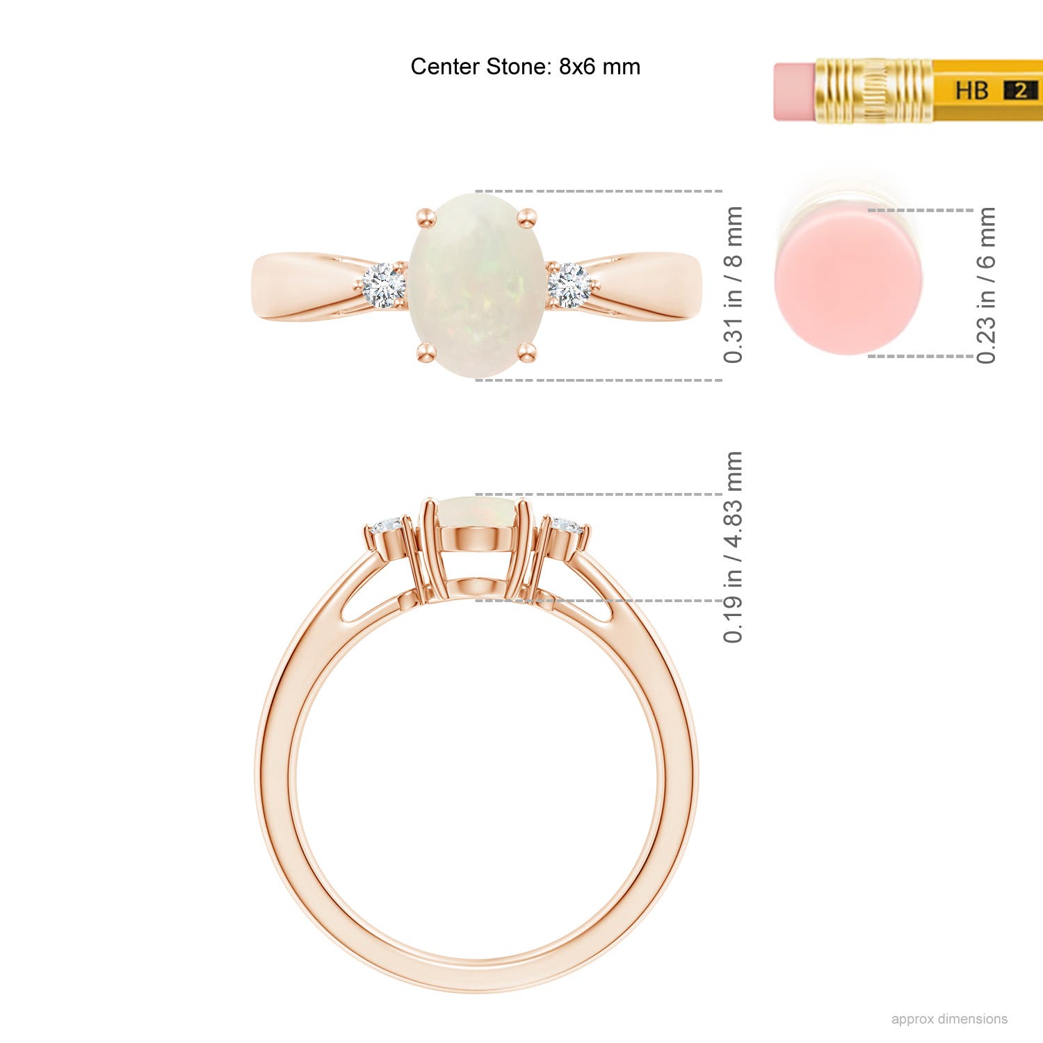 A - Opal / 0.86 CT / 14 KT Rose Gold