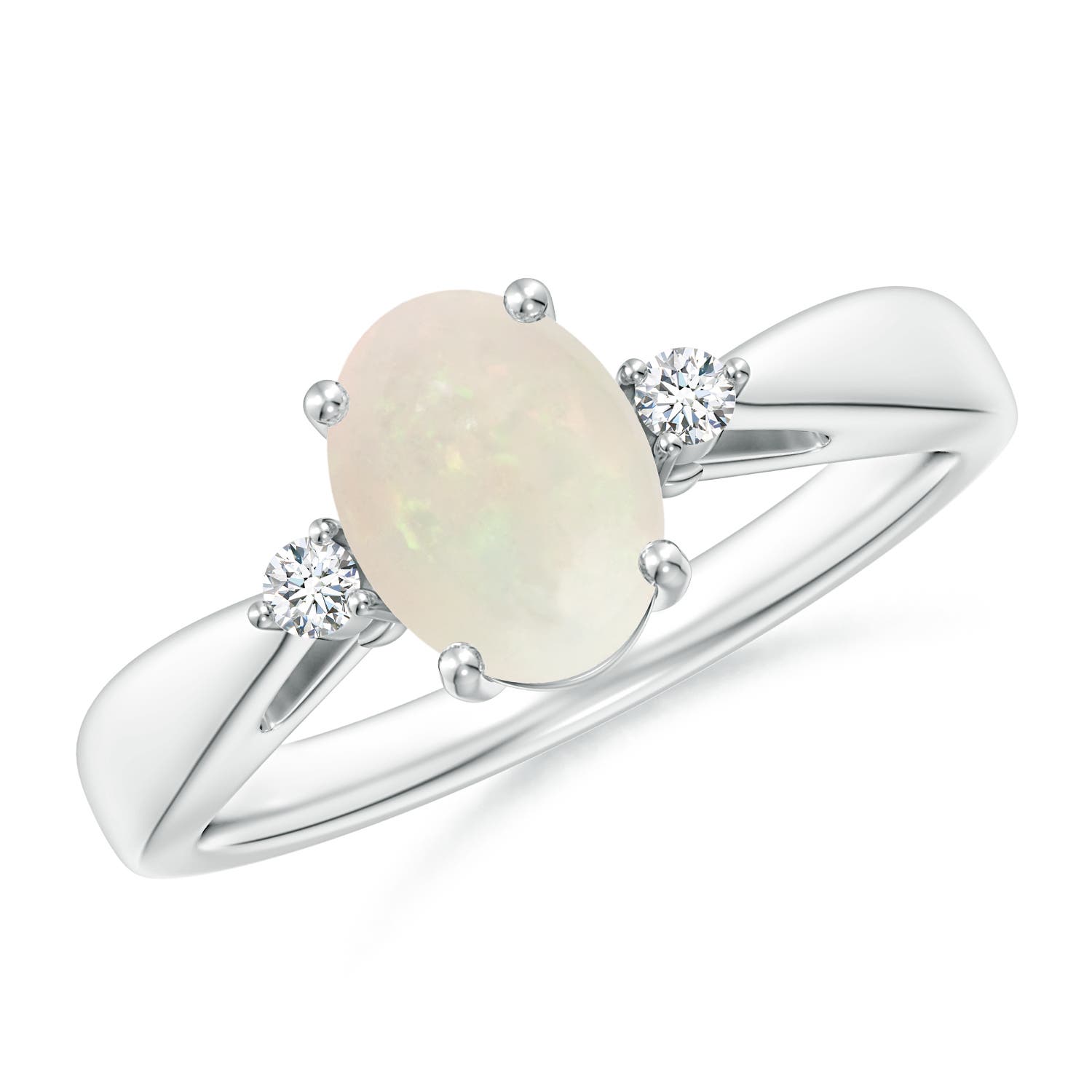 A - Opal / 0.86 CT / 14 KT White Gold