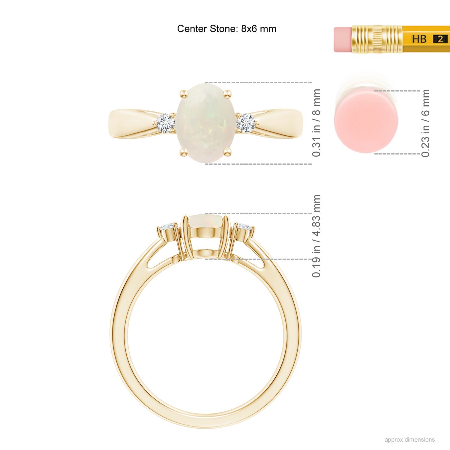 A - Opal / 0.86 CT / 14 KT Yellow Gold