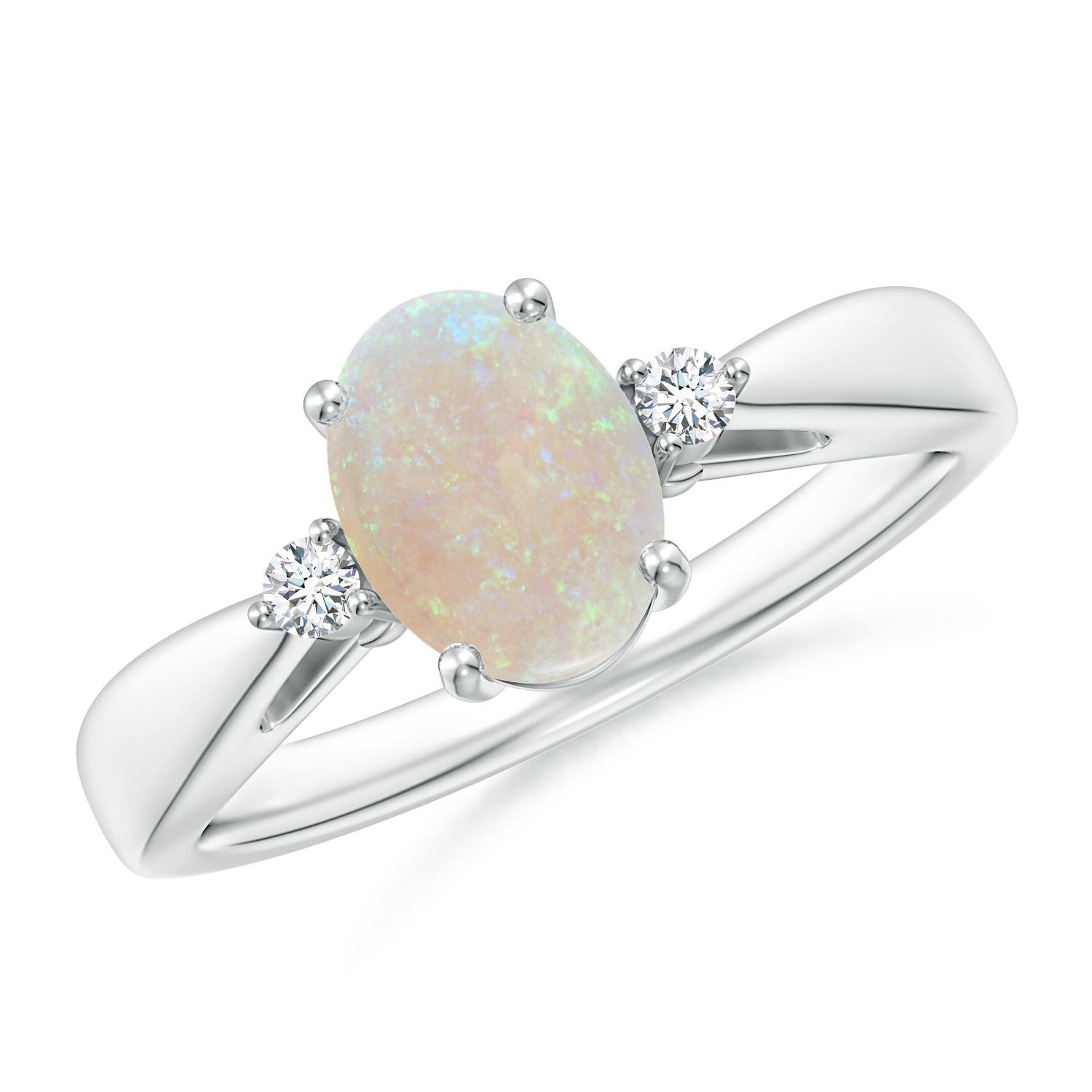 AA - Opal / 0.86 CT / 14 KT White Gold