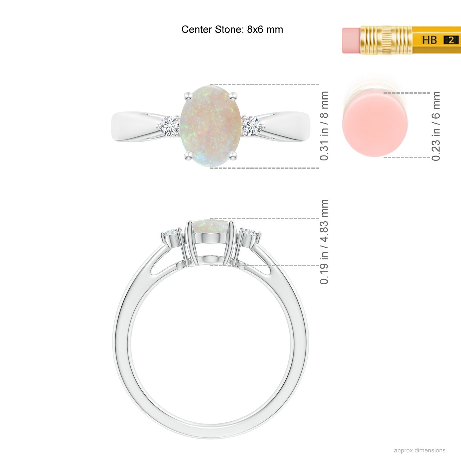 AA - Opal / 0.86 CT / 14 KT White Gold