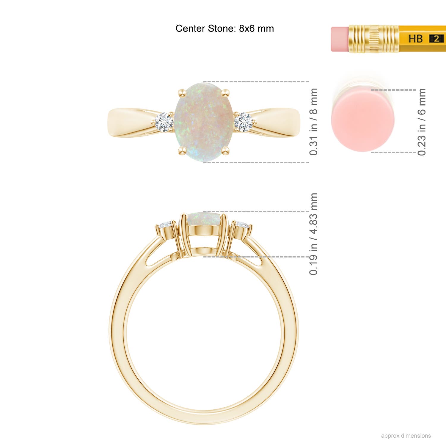 AA - Opal / 0.86 CT / 14 KT Yellow Gold