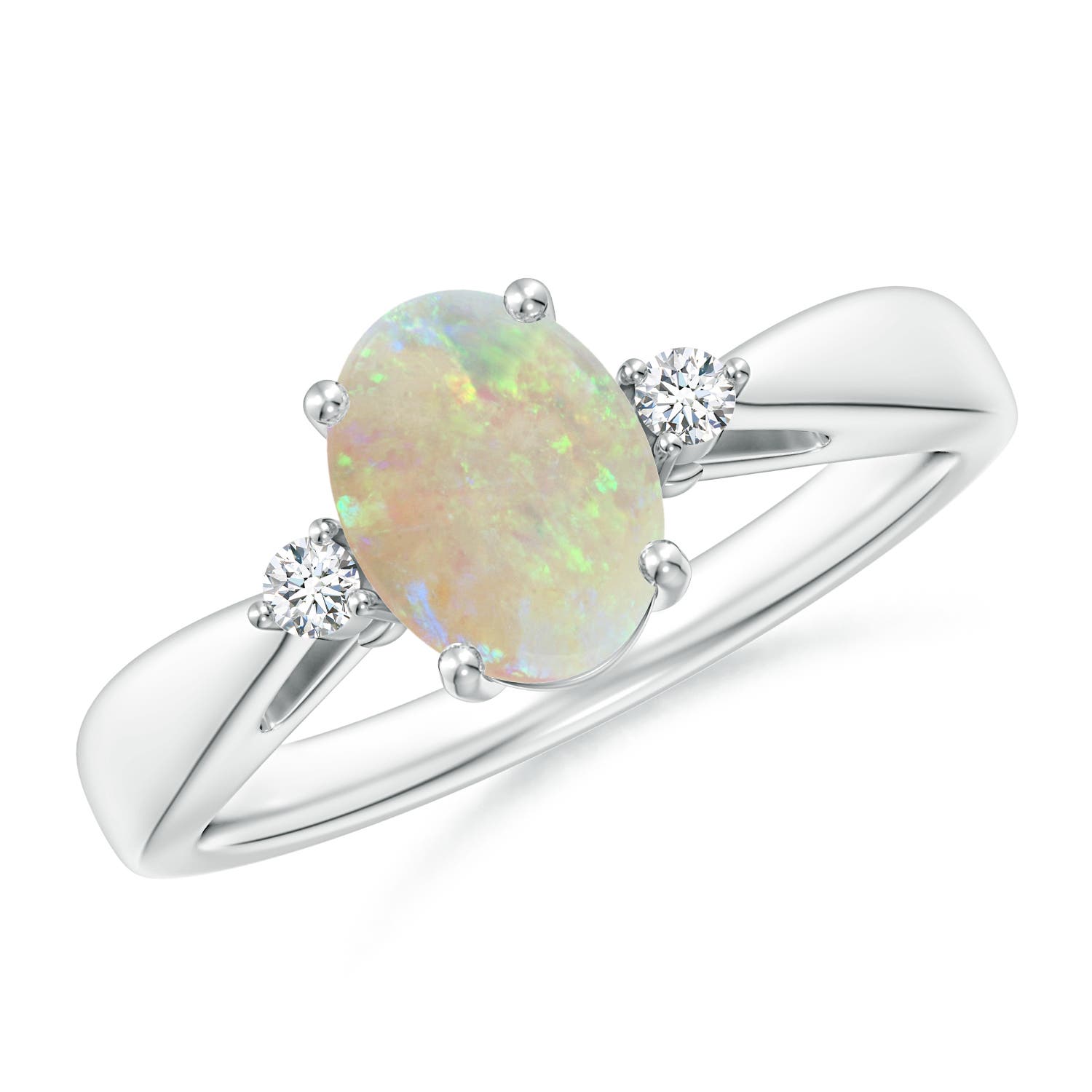 AAA - Opal / 0.86 CT / 14 KT White Gold