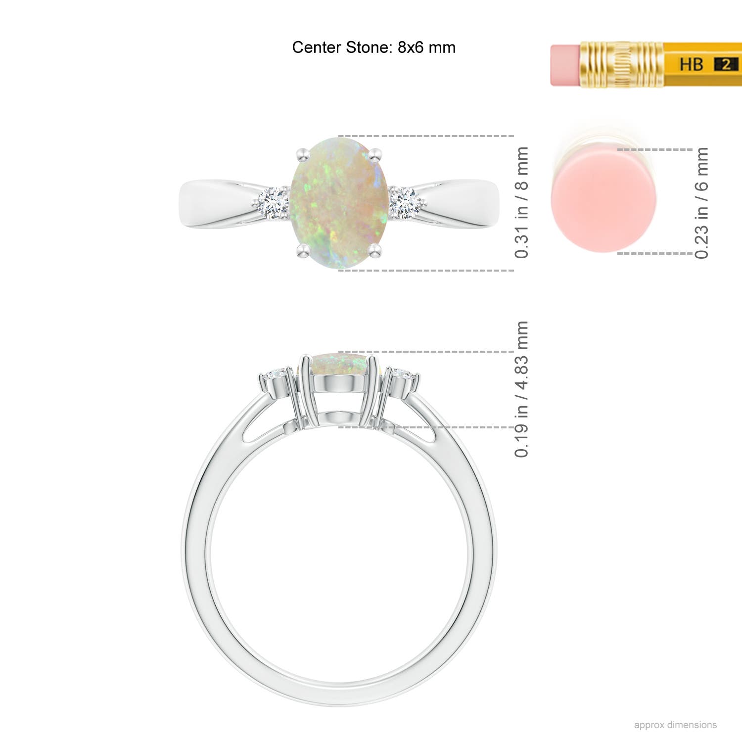 AAA - Opal / 0.86 CT / 14 KT White Gold