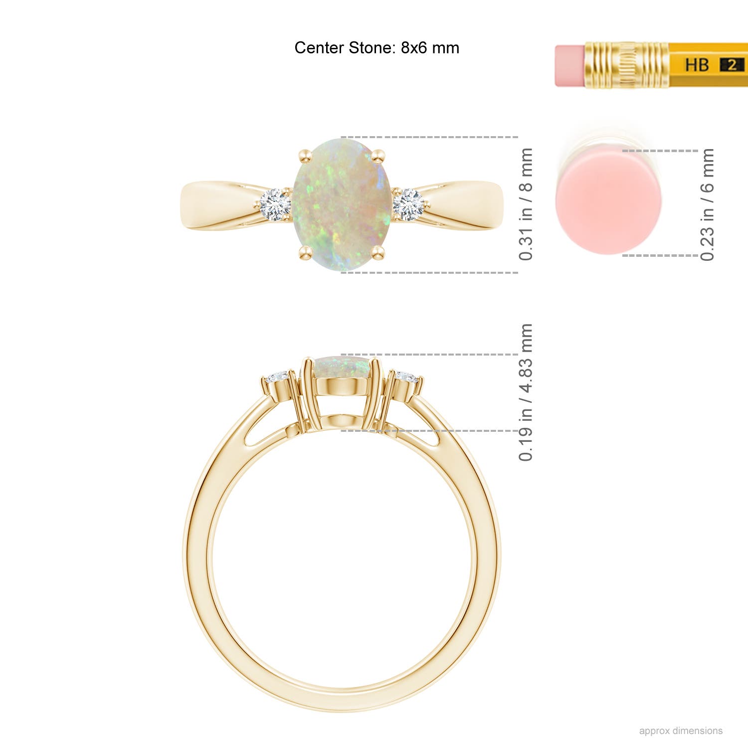 AAA - Opal / 0.86 CT / 14 KT Yellow Gold