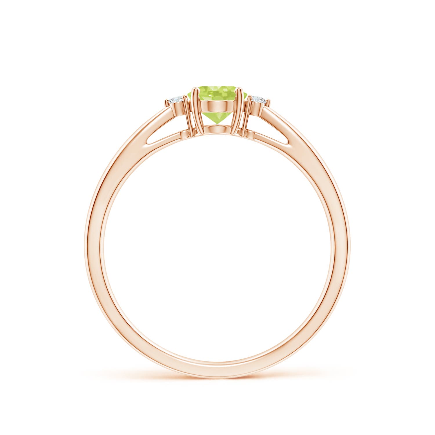 A - Peridot / 0.51 CT / 14 KT Rose Gold