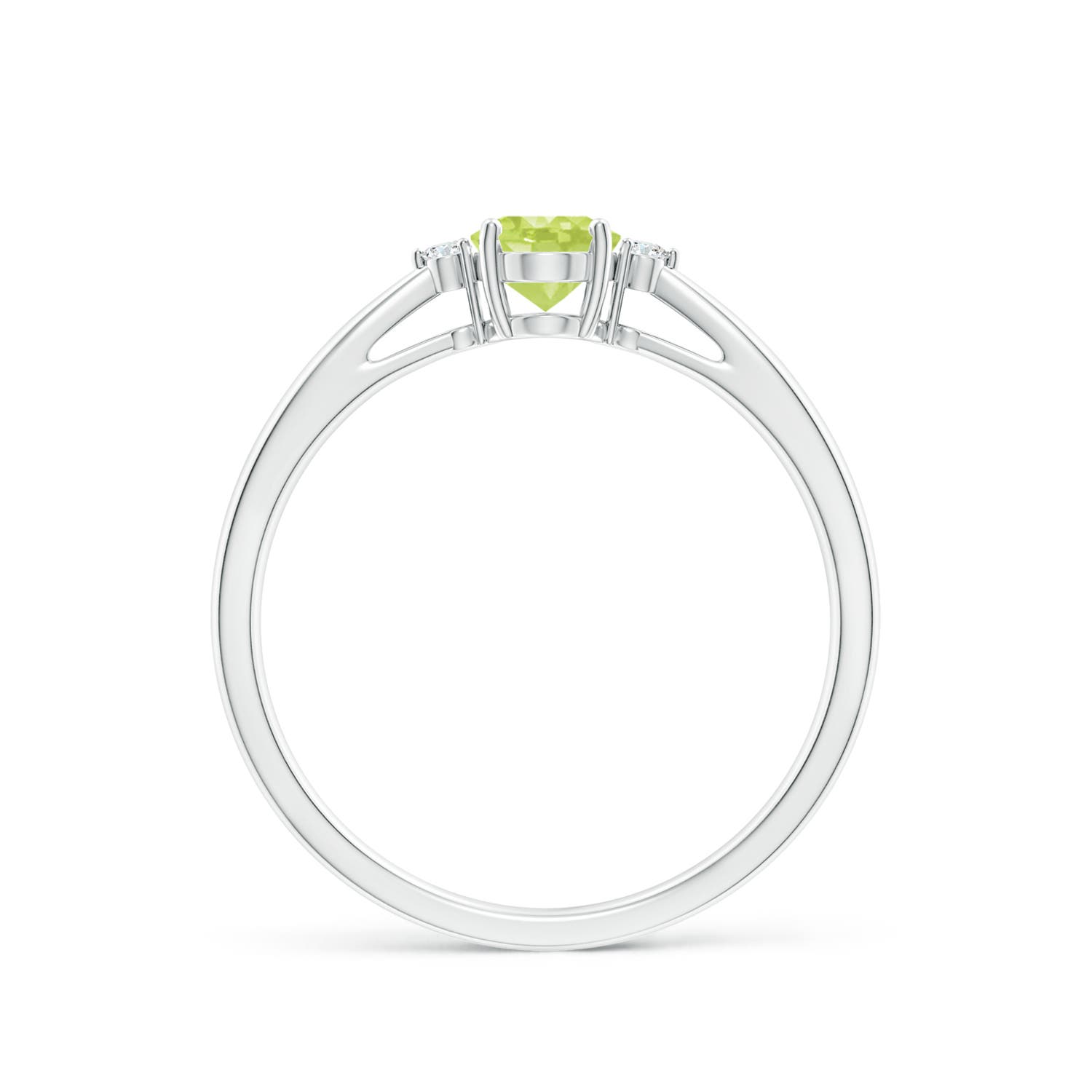 A - Peridot / 0.51 CT / 14 KT White Gold