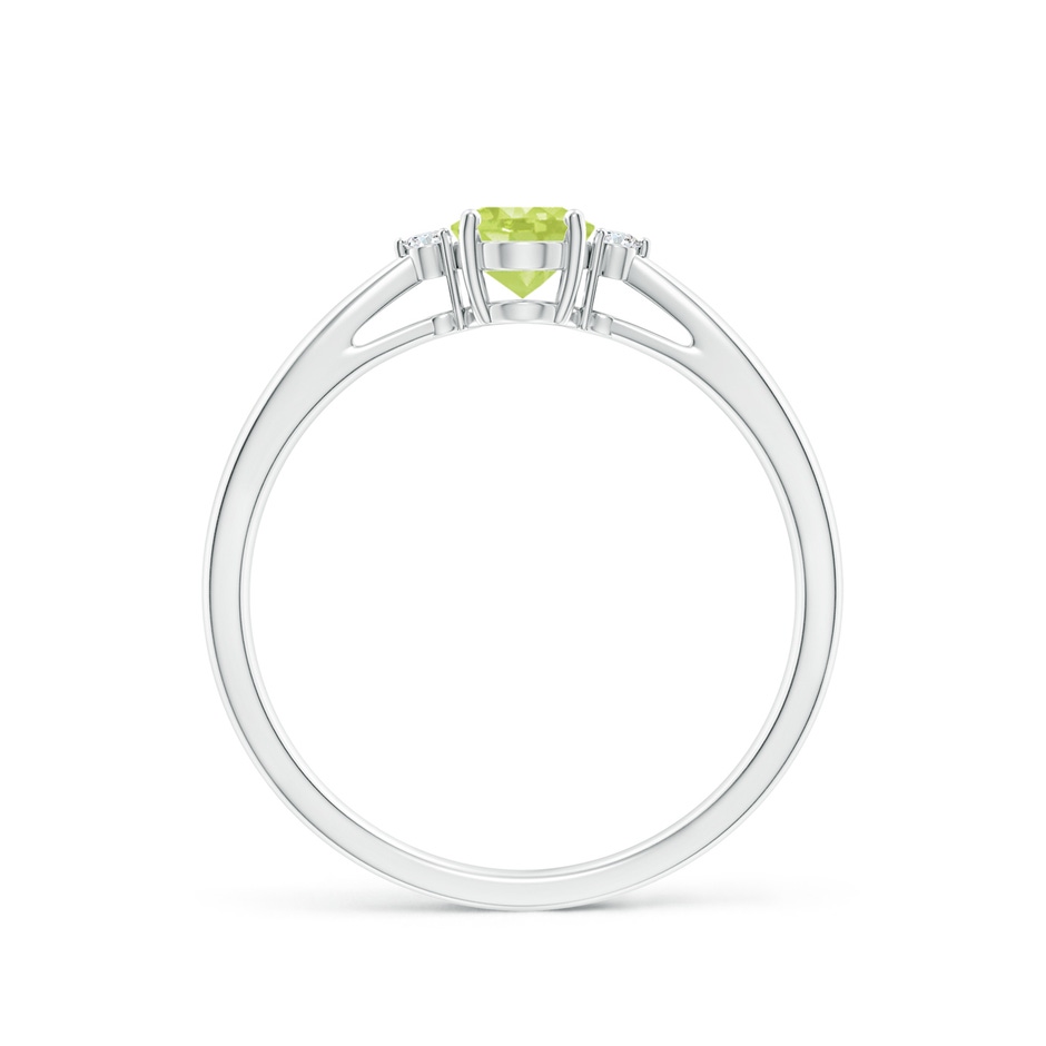 6x4mm A Tapered Shank Peridot Solitaire Ring with Diamond Accents in White Gold side 199