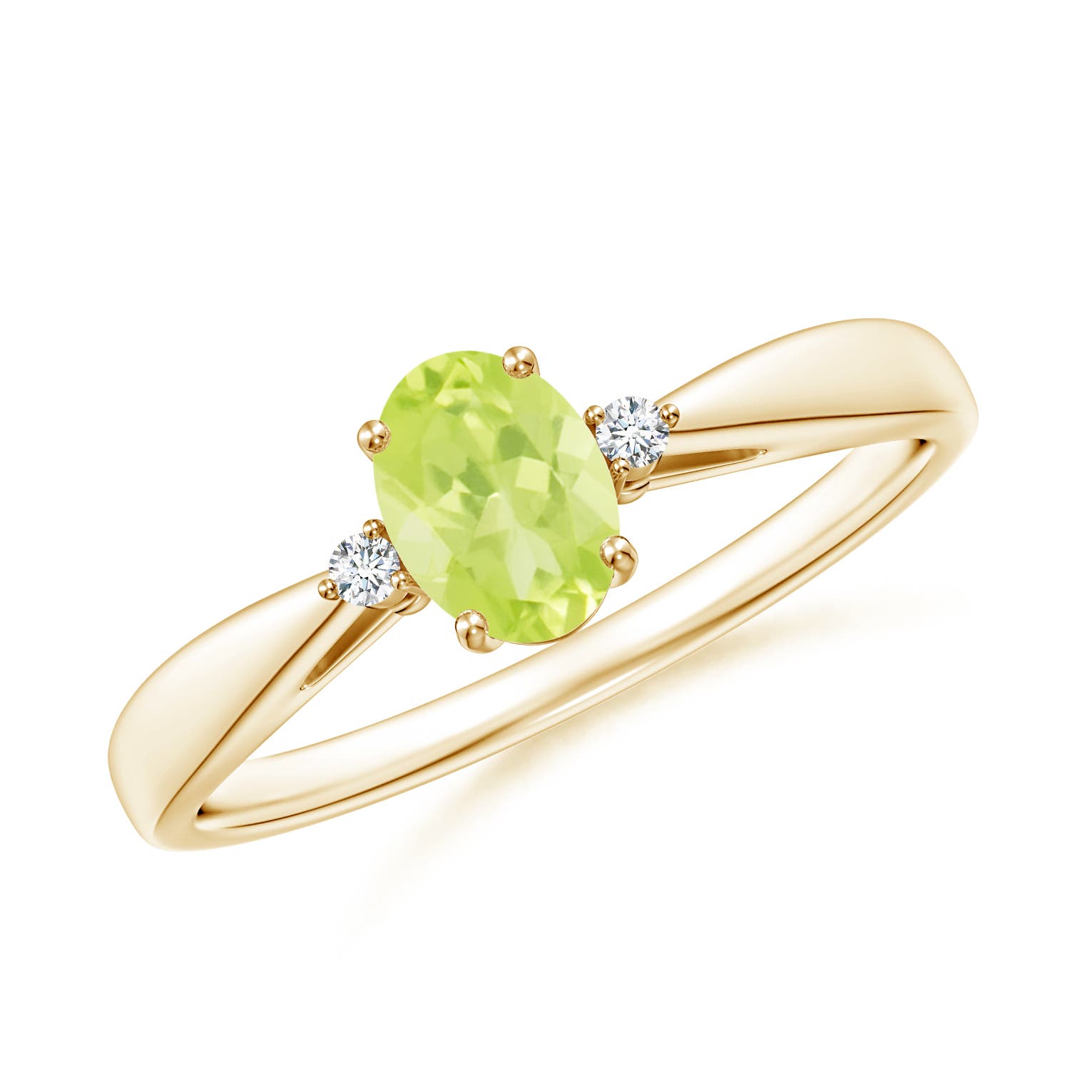 A - Peridot / 0.51 CT / 14 KT Yellow Gold