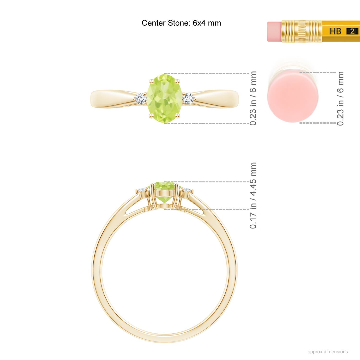 A - Peridot / 0.51 CT / 14 KT Yellow Gold