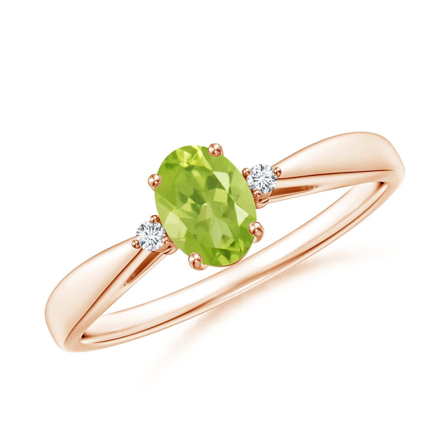 AA - Peridot / 0.51 CT / 14 KT Rose Gold