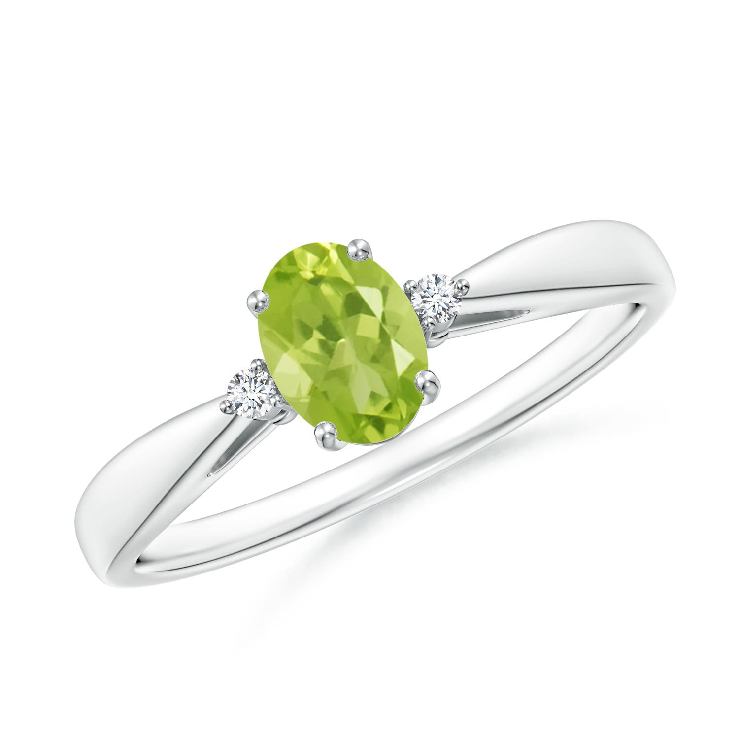 AA - Peridot / 0.51 CT / 14 KT White Gold