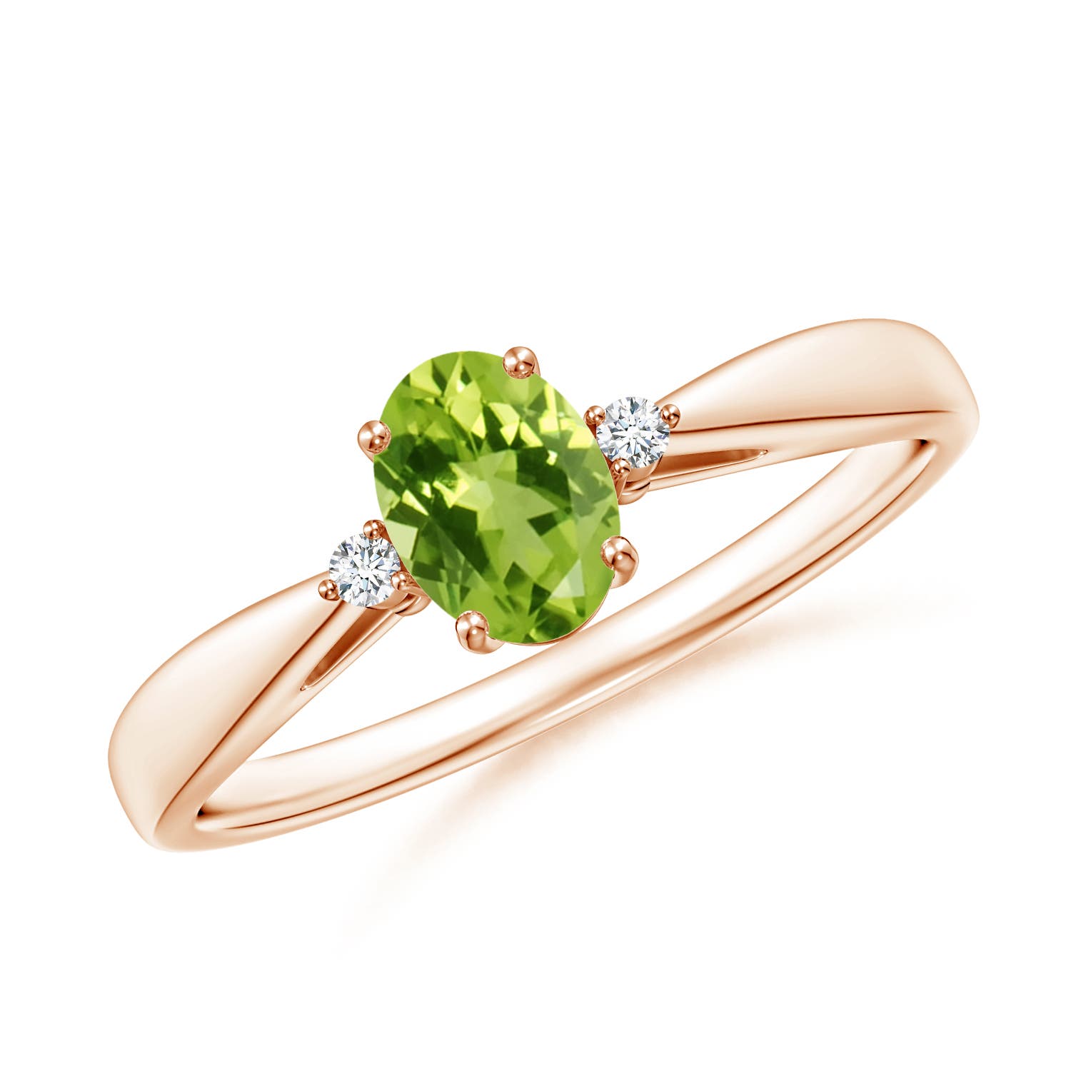 AAA - Peridot / 0.51 CT / 14 KT Rose Gold