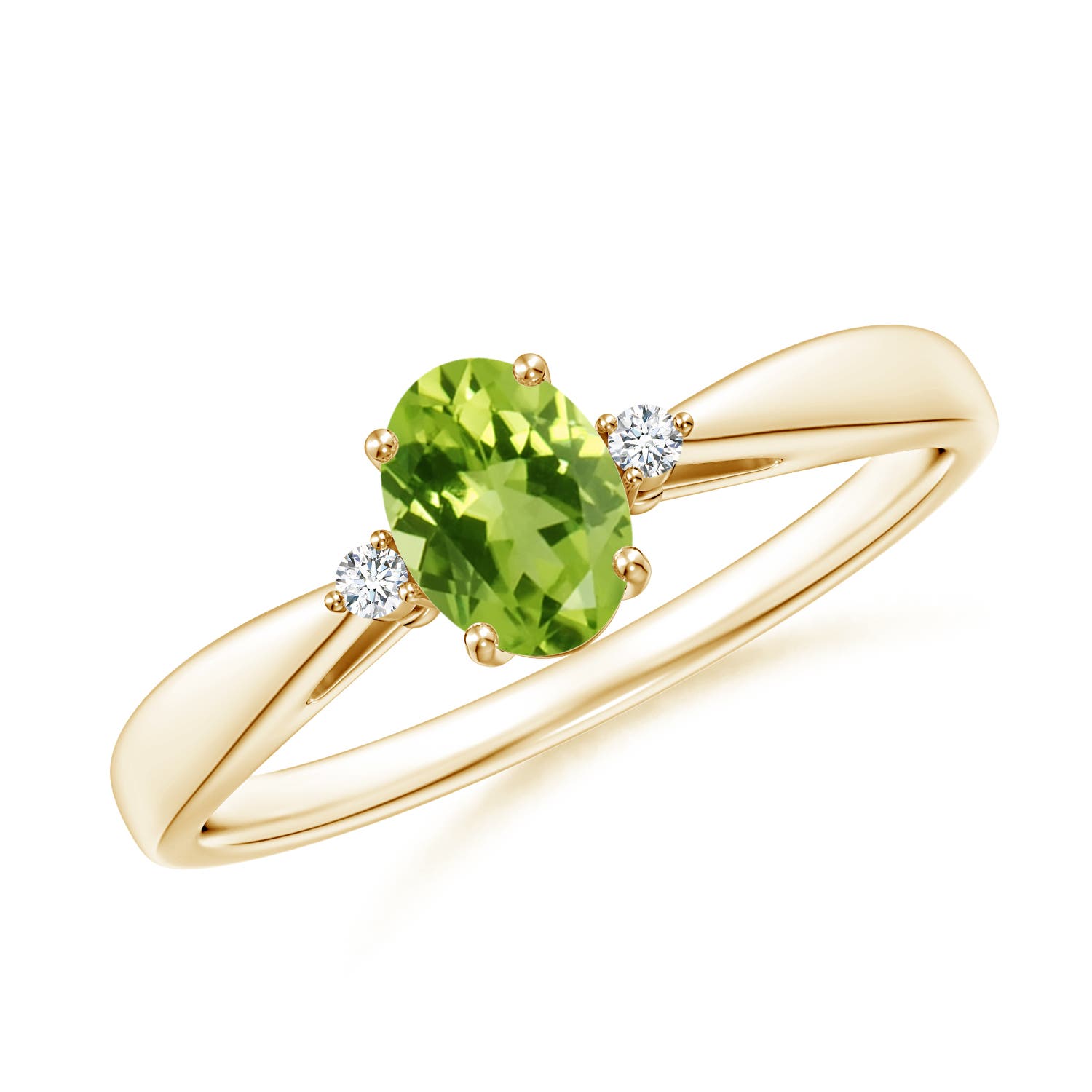 AAA - Peridot / 0.51 CT / 14 KT Yellow Gold