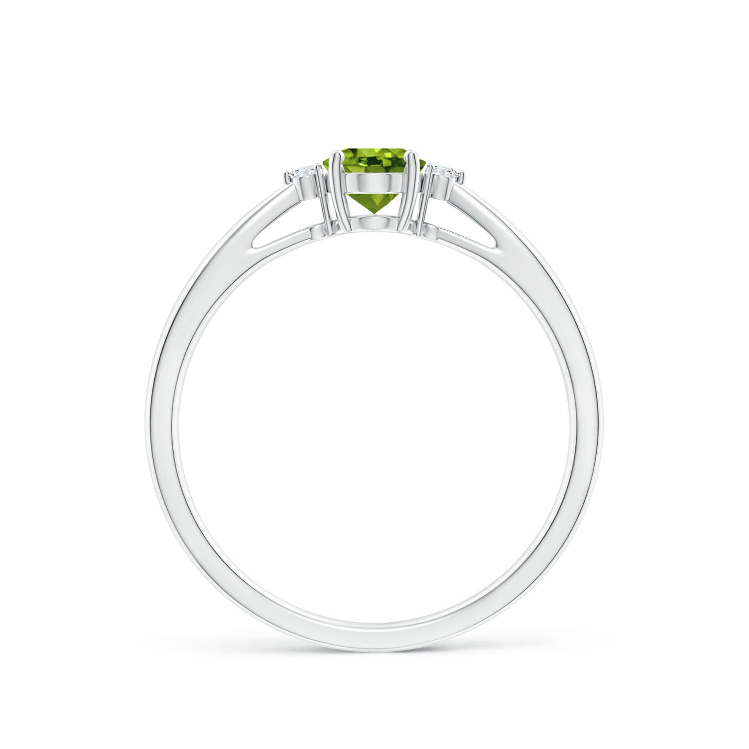 AAAA - Peridot / 0.51 CT / 14 KT White Gold