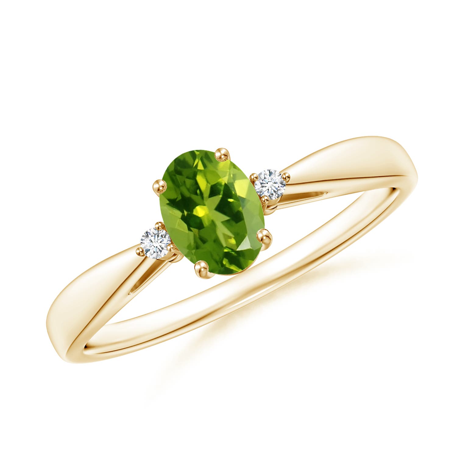 AAAA - Peridot / 0.51 CT / 14 KT Yellow Gold