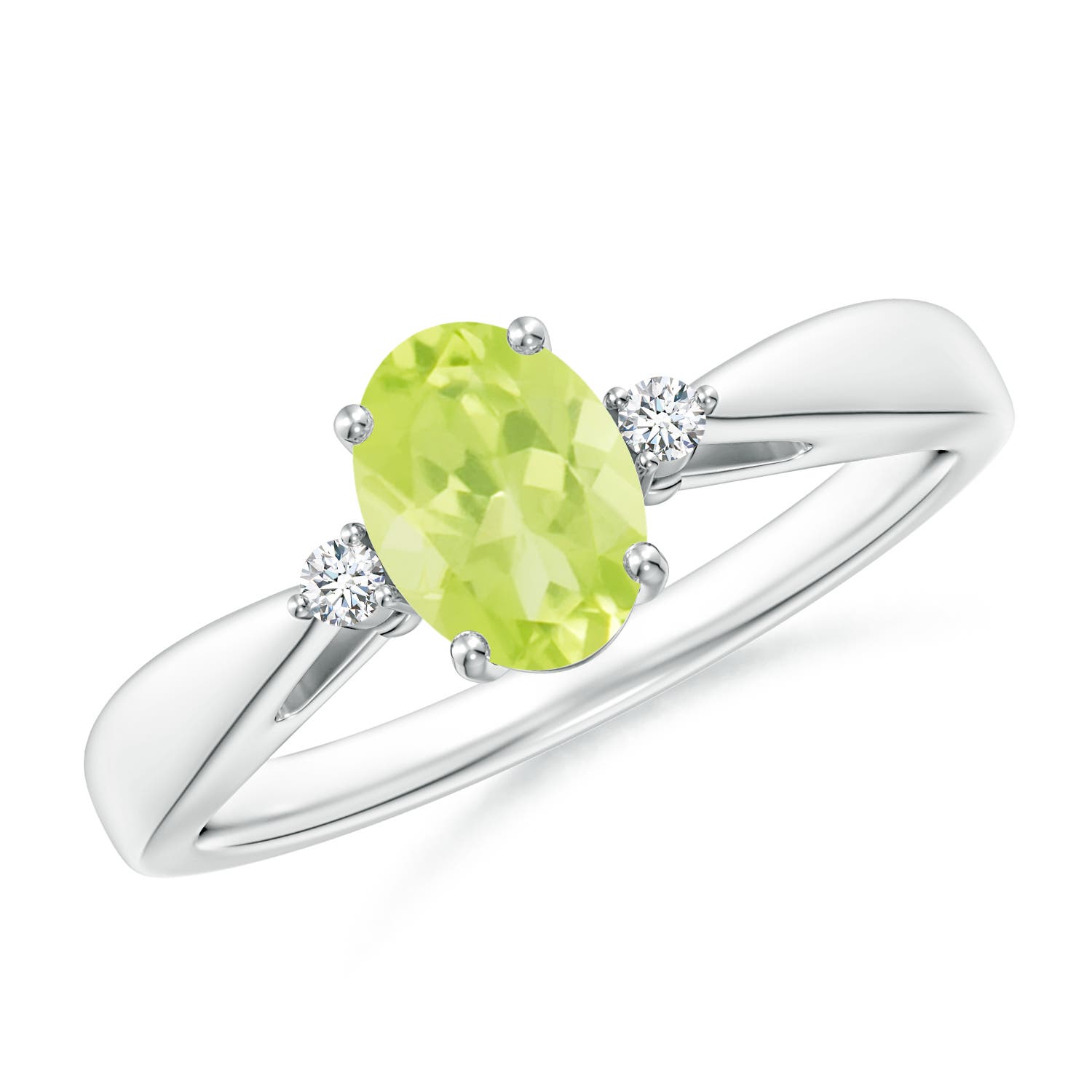 A - Peridot / 0.89 CT / 14 KT White Gold