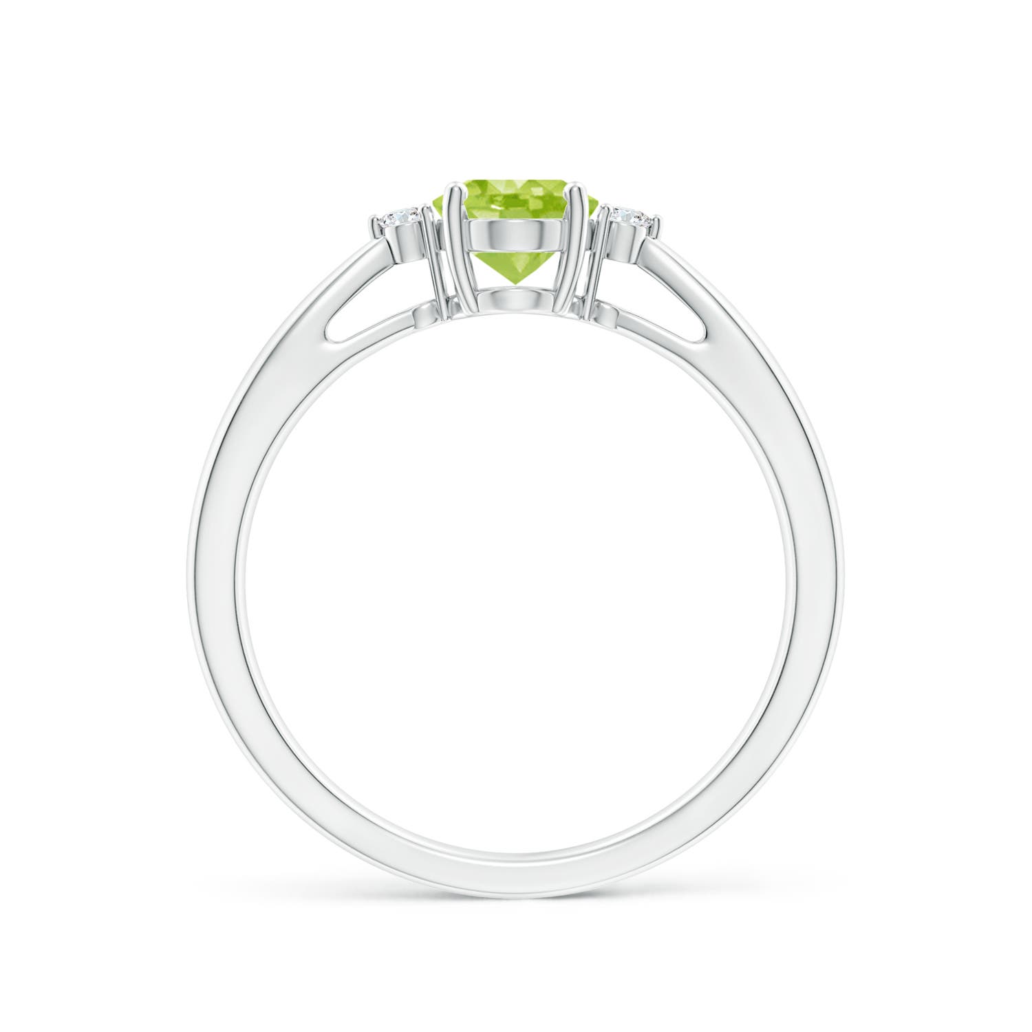 AA - Peridot / 0.89 CT / 14 KT White Gold