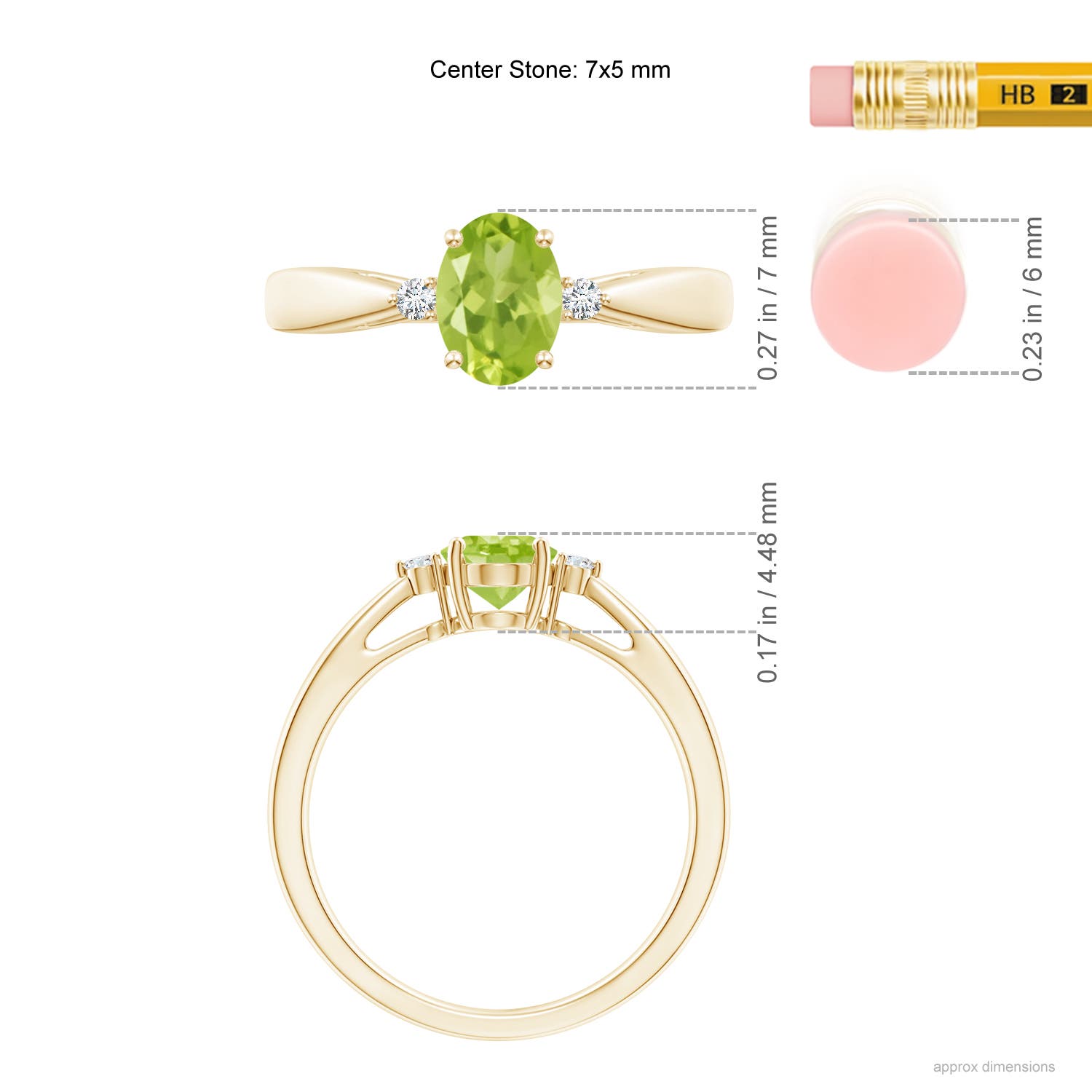 AA - Peridot / 0.89 CT / 14 KT Yellow Gold