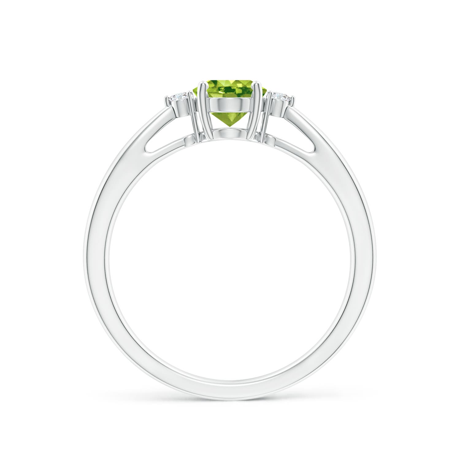 AAA - Peridot / 0.89 CT / 14 KT White Gold