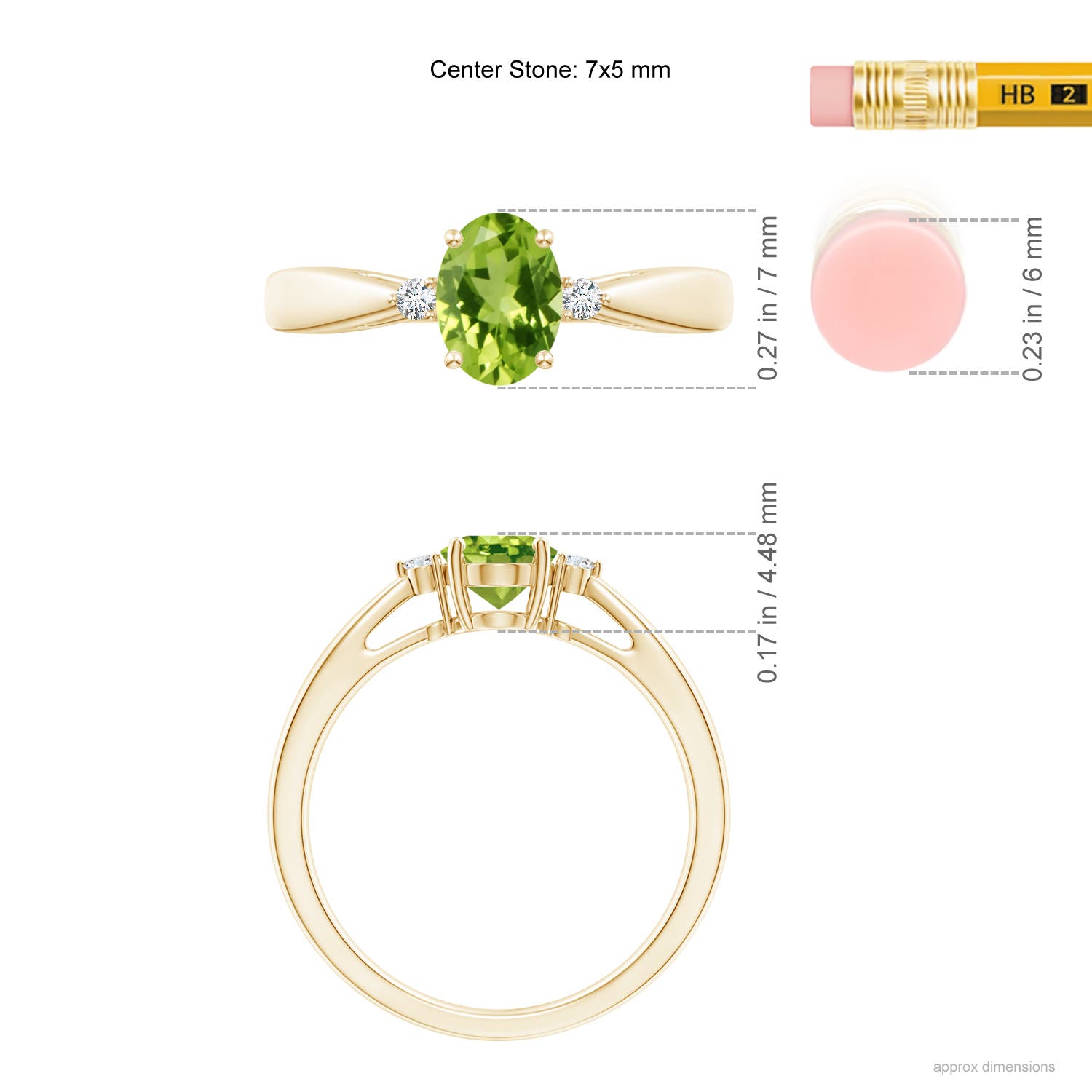 AAA - Peridot / 0.89 CT / 14 KT Yellow Gold