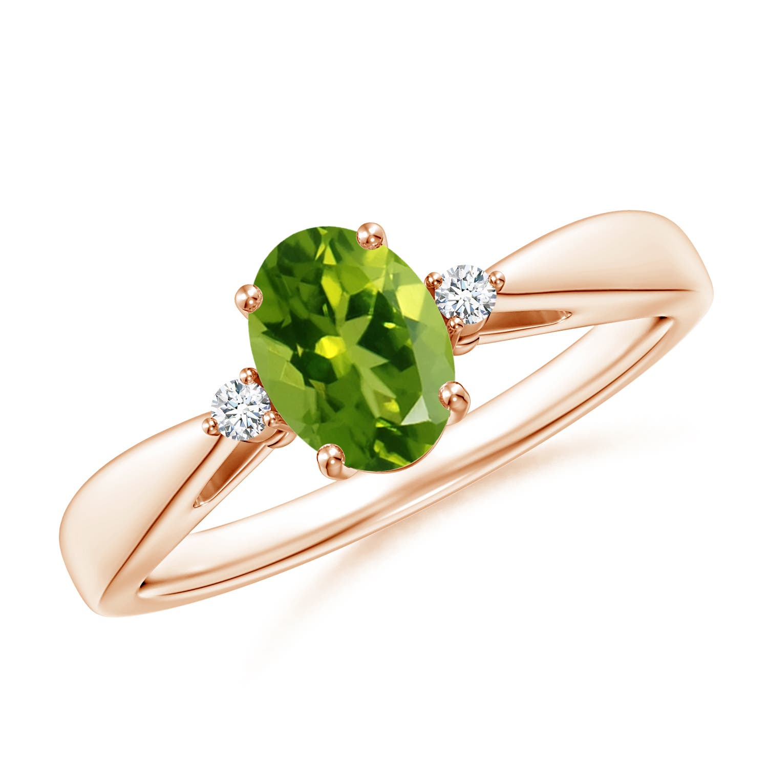 AAAA - Peridot / 0.89 CT / 14 KT Rose Gold