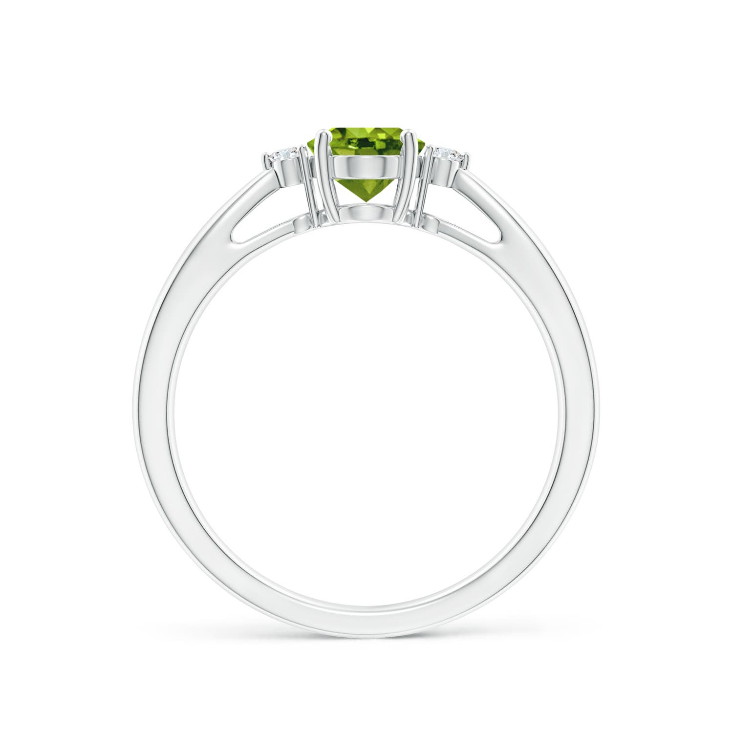 AAAA - Peridot / 0.89 CT / 14 KT White Gold