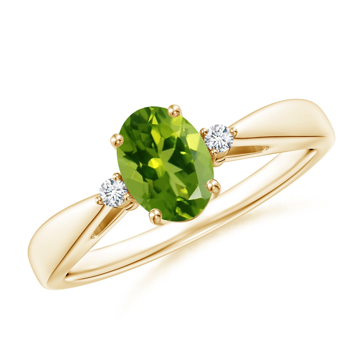 AAAA - Peridot / 0.89 CT / 14 KT Yellow Gold