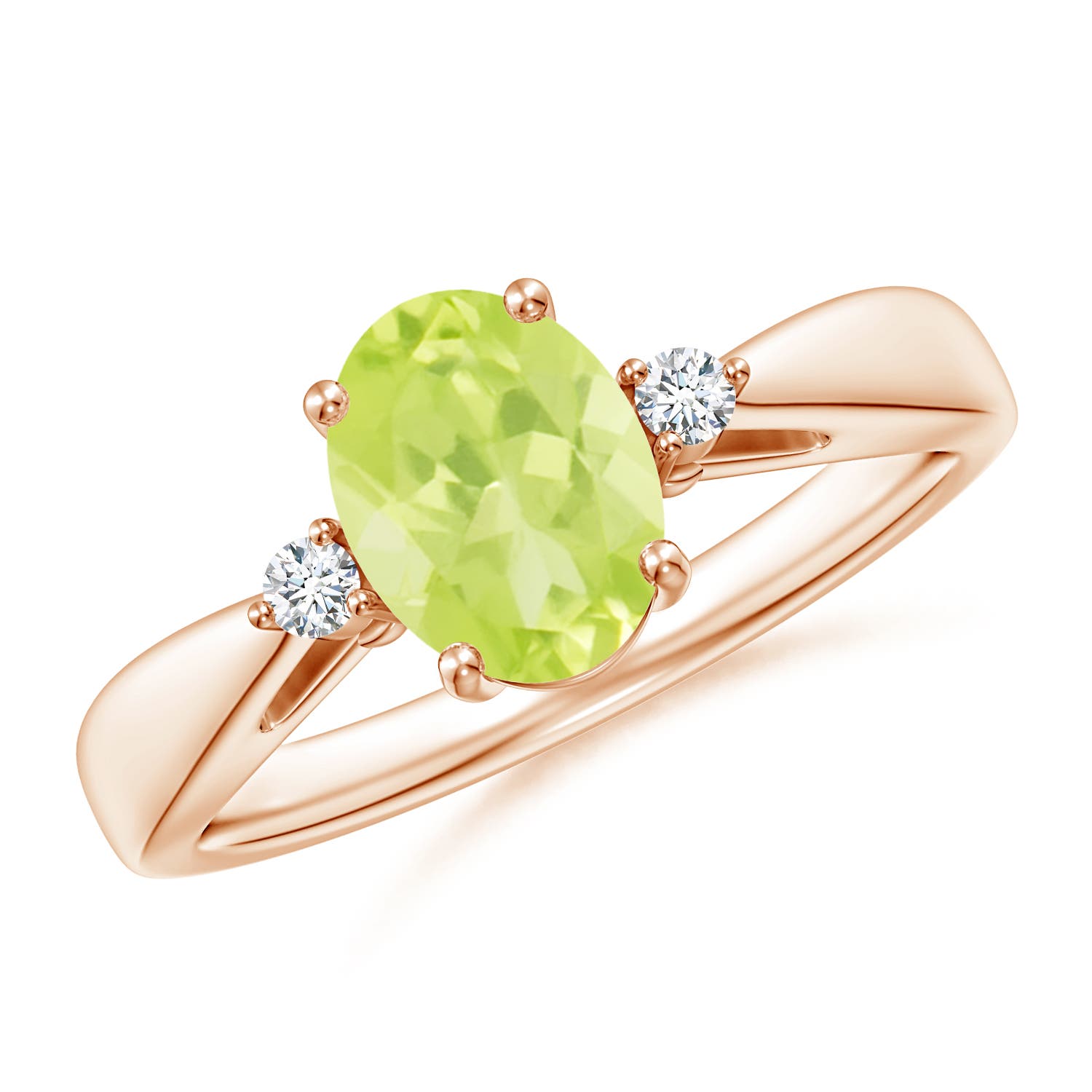 A - Peridot / 1.41 CT / 14 KT Rose Gold