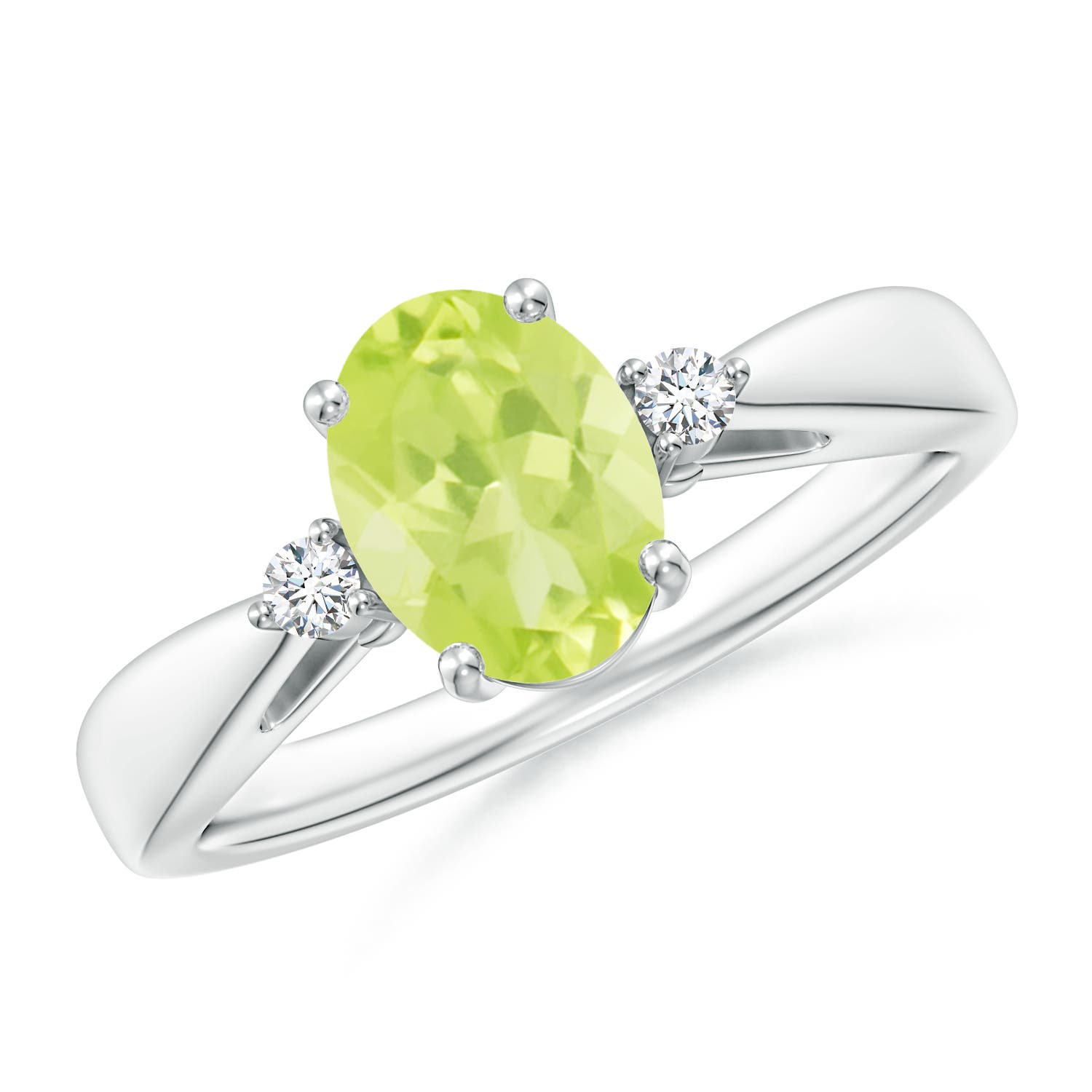 A - Peridot / 1.41 CT / 14 KT White Gold