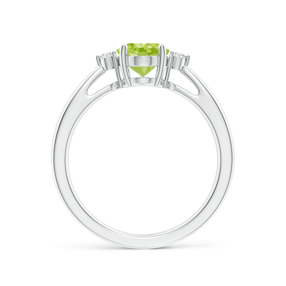 8x6mm AA Tapered Shank Peridot Solitaire Ring with Diamond Accents in White Gold side 199