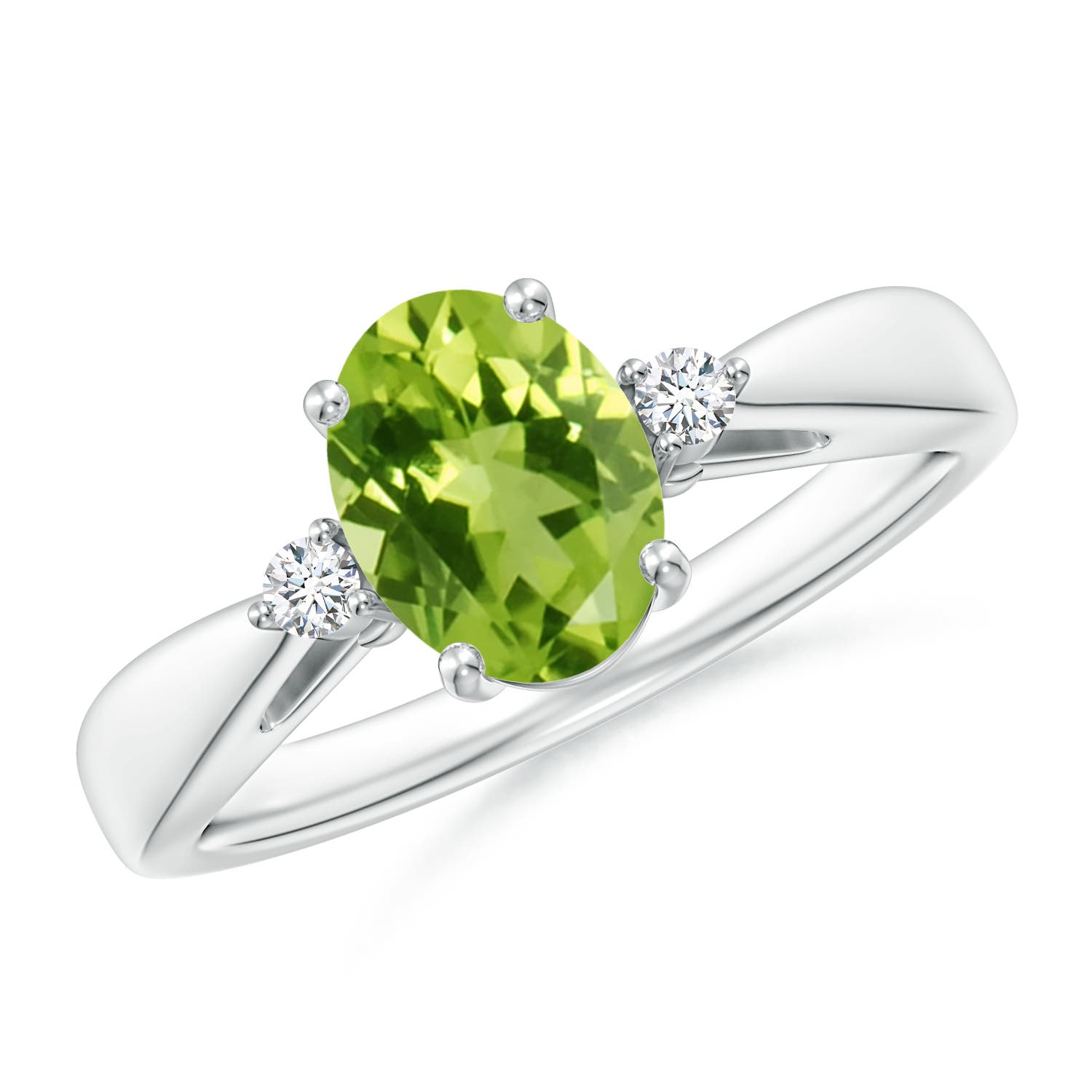 AAA - Peridot / 1.41 CT / 14 KT White Gold