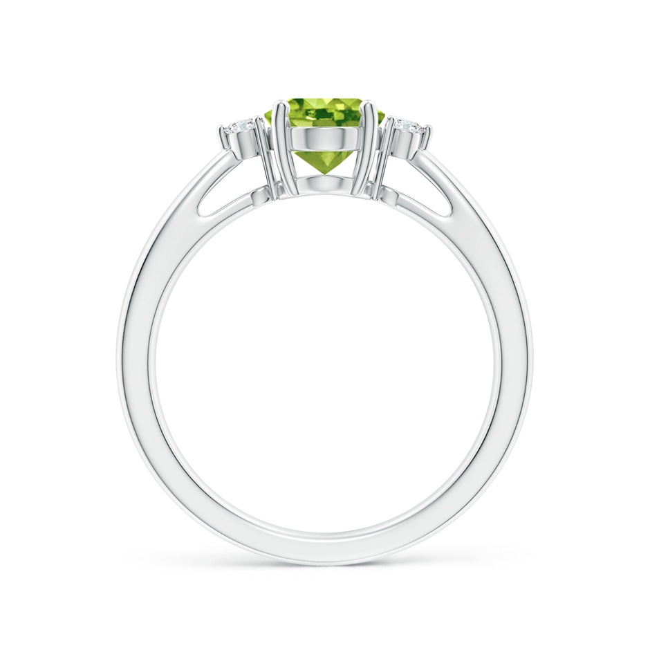 8x6mm AAA Tapered Shank Peridot Solitaire Ring with Diamond Accents in White Gold side 199