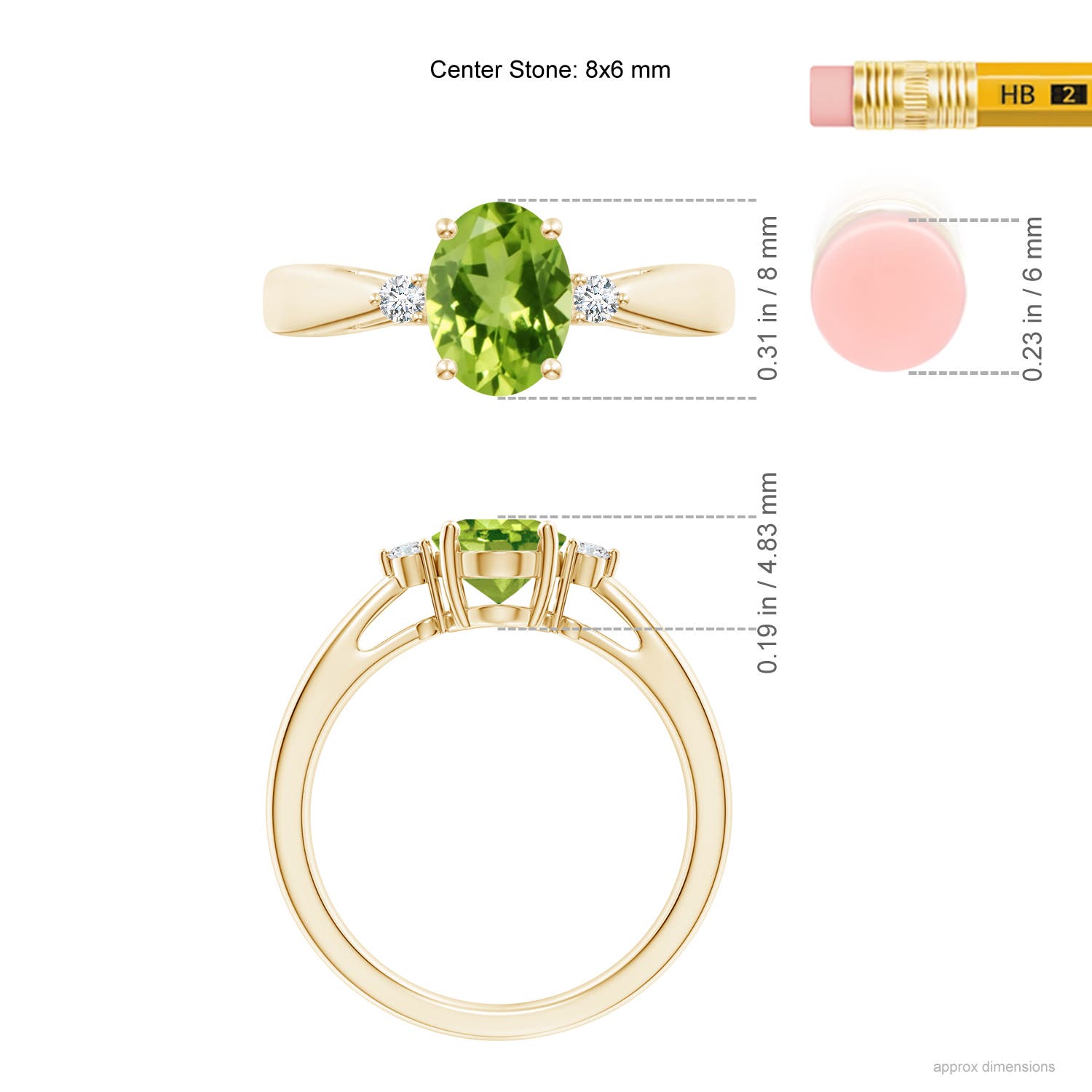 AAA - Peridot / 1.41 CT / 14 KT Yellow Gold