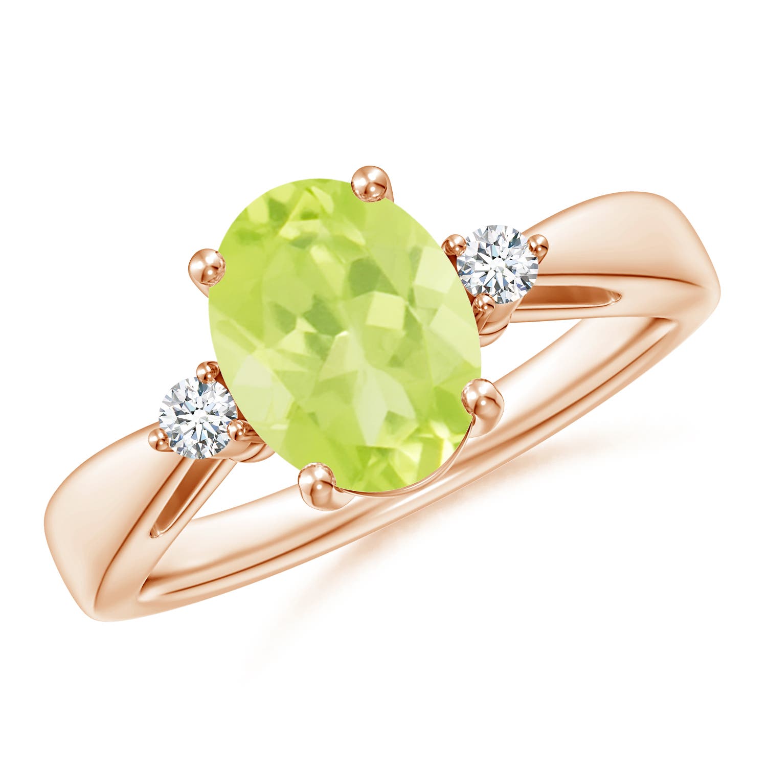 A - Peridot / 1.97 CT / 14 KT Rose Gold