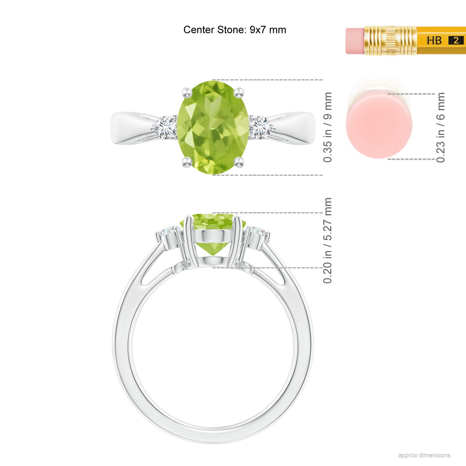 AA - Peridot / 1.97 CT / 14 KT White Gold