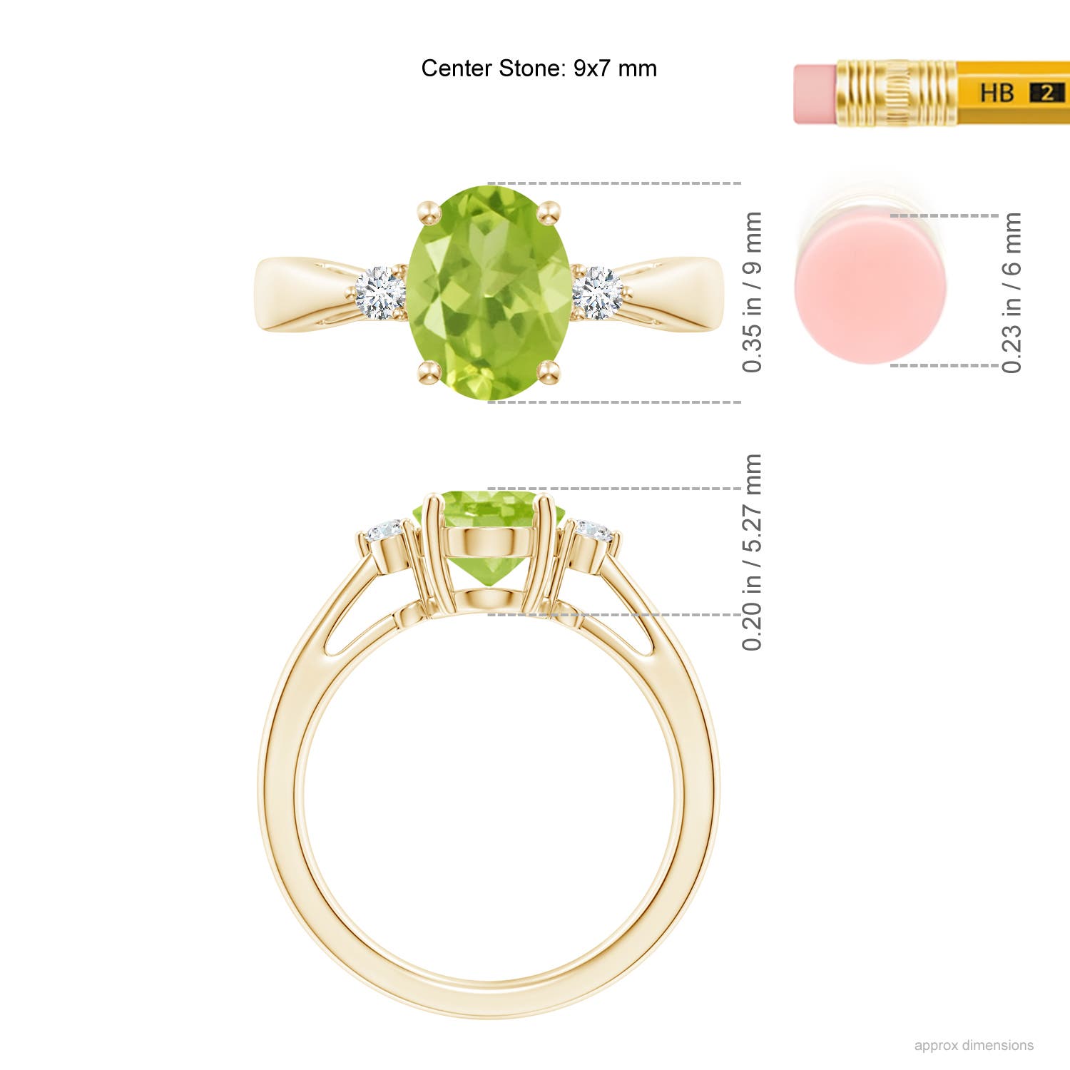 AA - Peridot / 1.97 CT / 14 KT Yellow Gold