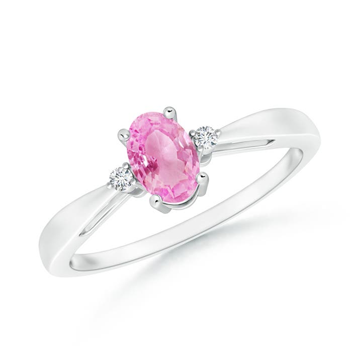 A - Pink Sapphire / 0.58 CT / 14 KT White Gold