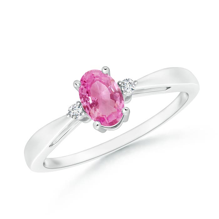 AA - Pink Sapphire / 0.58 CT / 14 KT White Gold