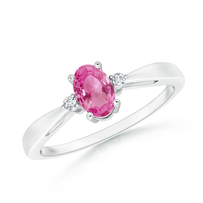 AAA - Pink Sapphire / 0.58 CT / 14 KT White Gold