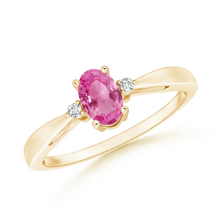 AAA - Pink Sapphire / 0.58 CT / 14 KT Yellow Gold