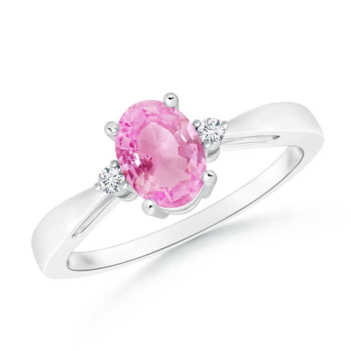 A - Pink Sapphire / 0.89 CT / 14 KT White Gold