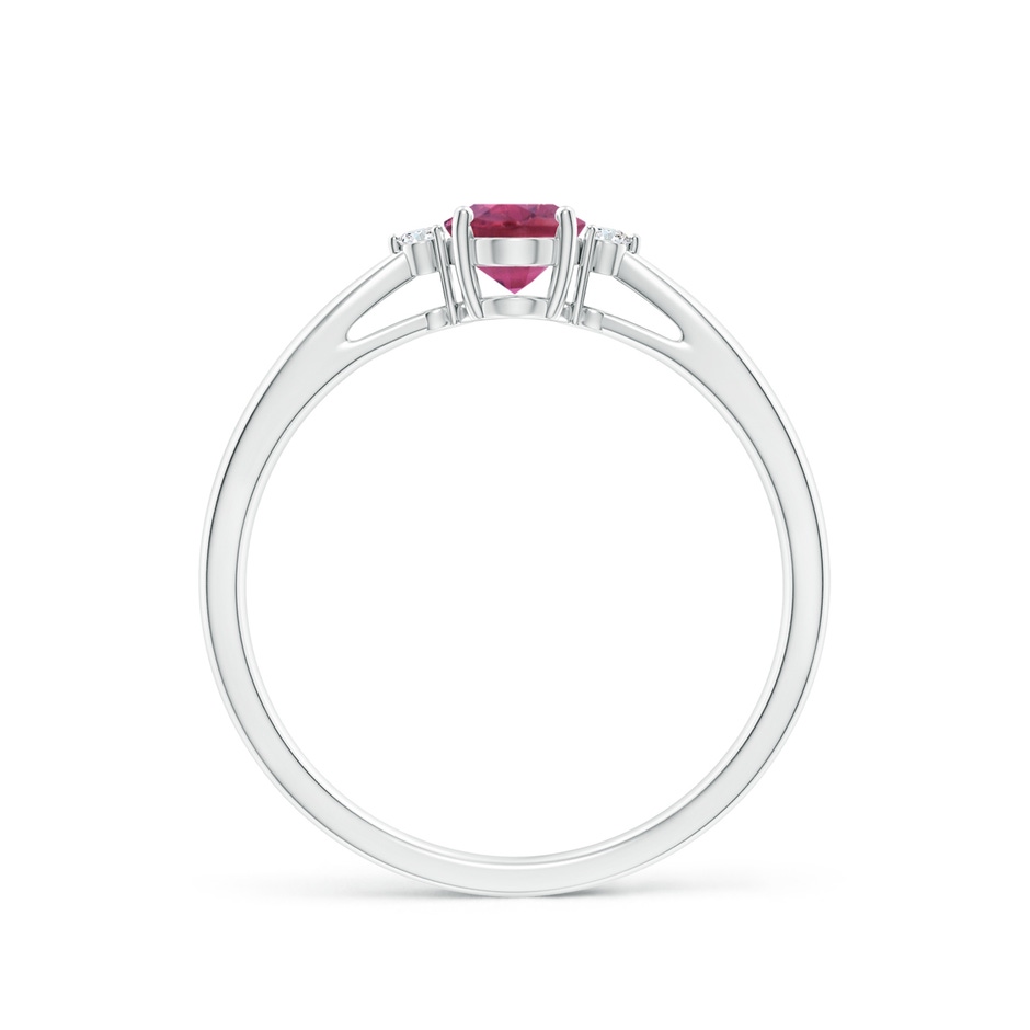 6x4mm AAA Tapered Shank Pink Tourmaline Solitaire Ring with Diamond Accents in White Gold side 199