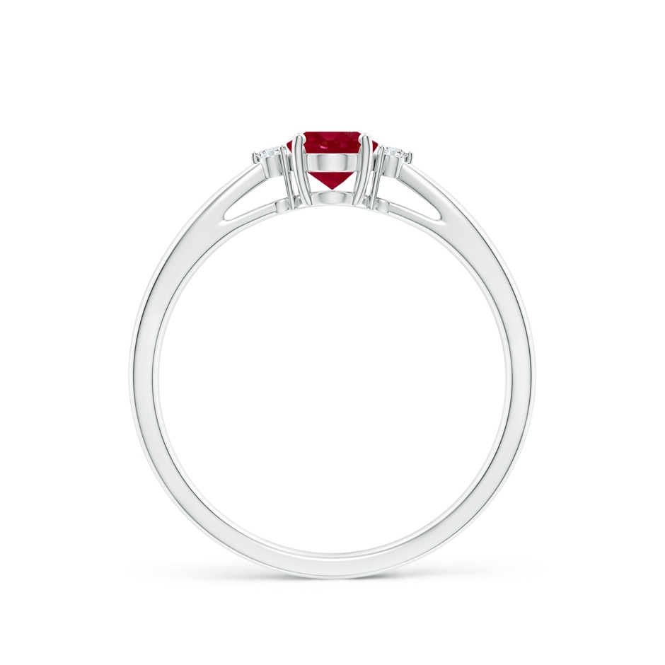 6x4mm AA Tapered Shank Ruby Solitaire Ring with Diamond Accents in White Gold side 199