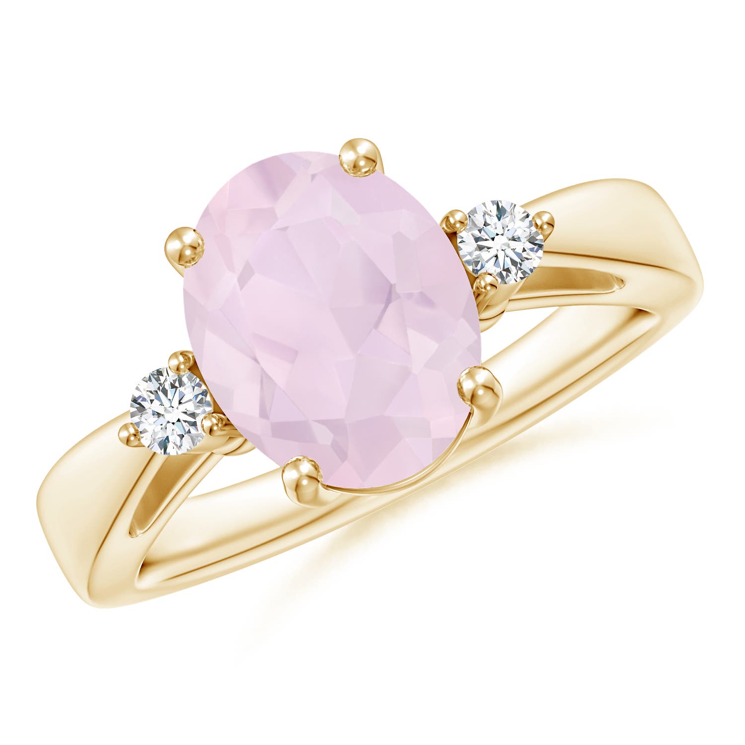 A - Rose Quartz / 2.29 CT / 14 KT Yellow Gold