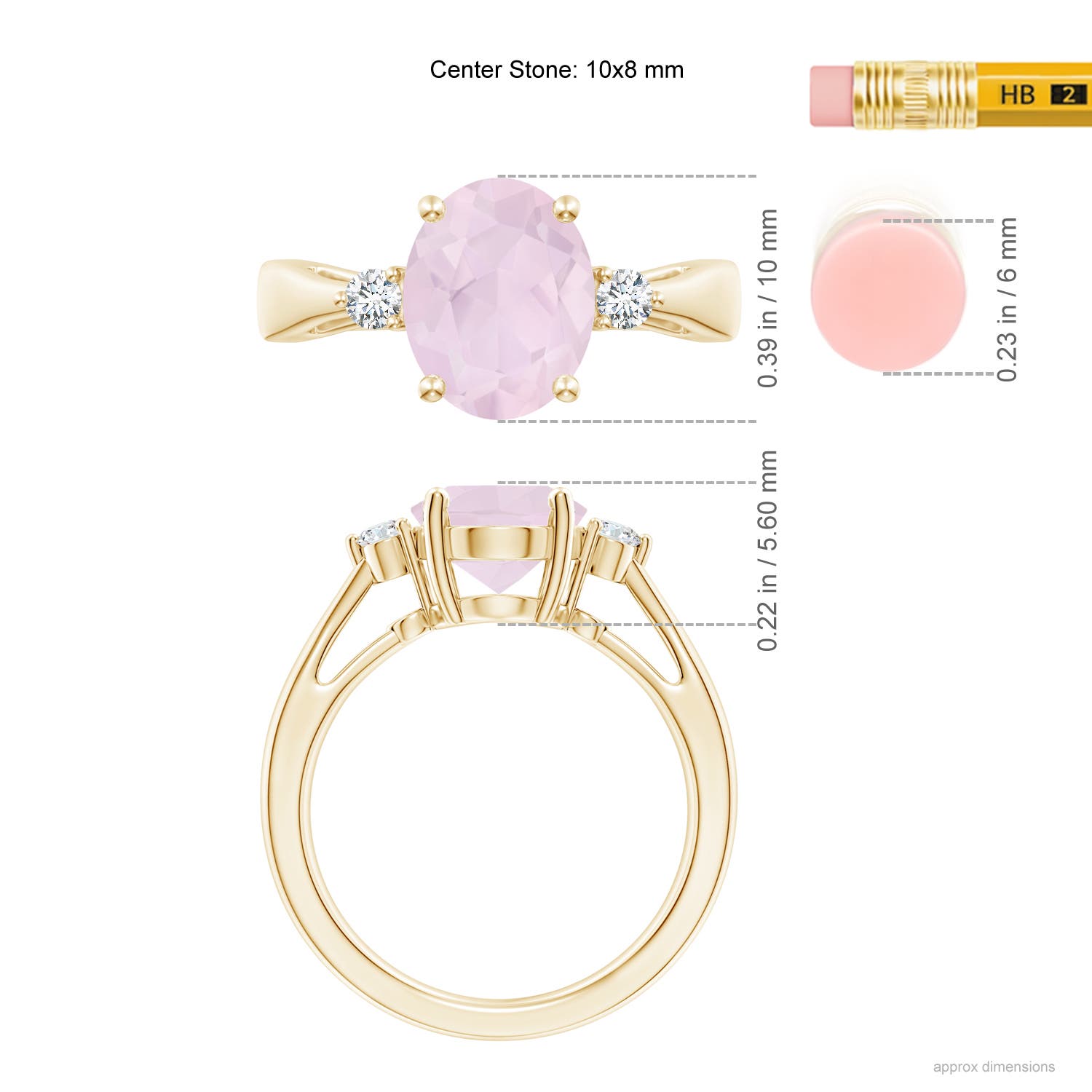 A - Rose Quartz / 2.29 CT / 14 KT Yellow Gold