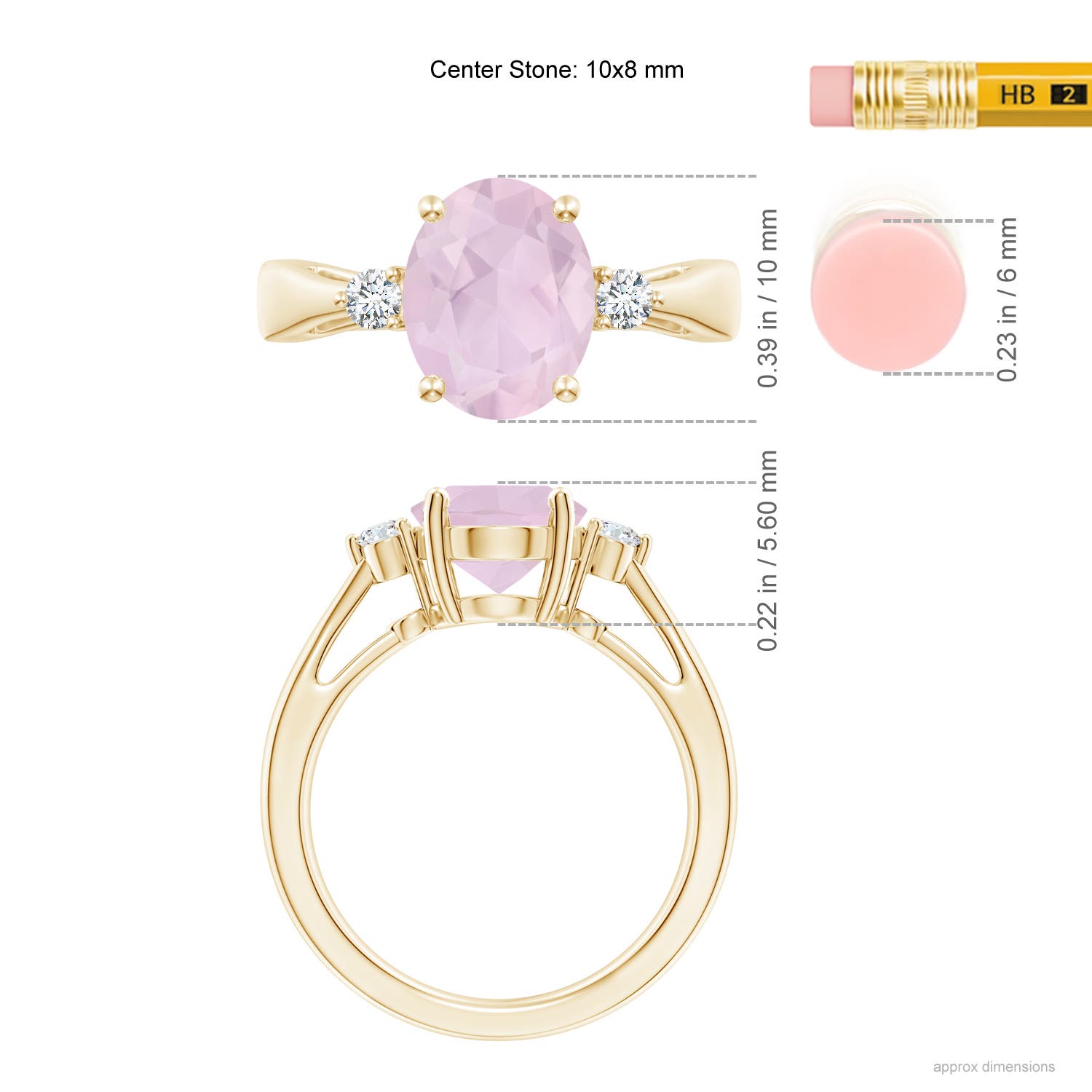 AA - Rose Quartz / 2.29 CT / 14 KT Yellow Gold