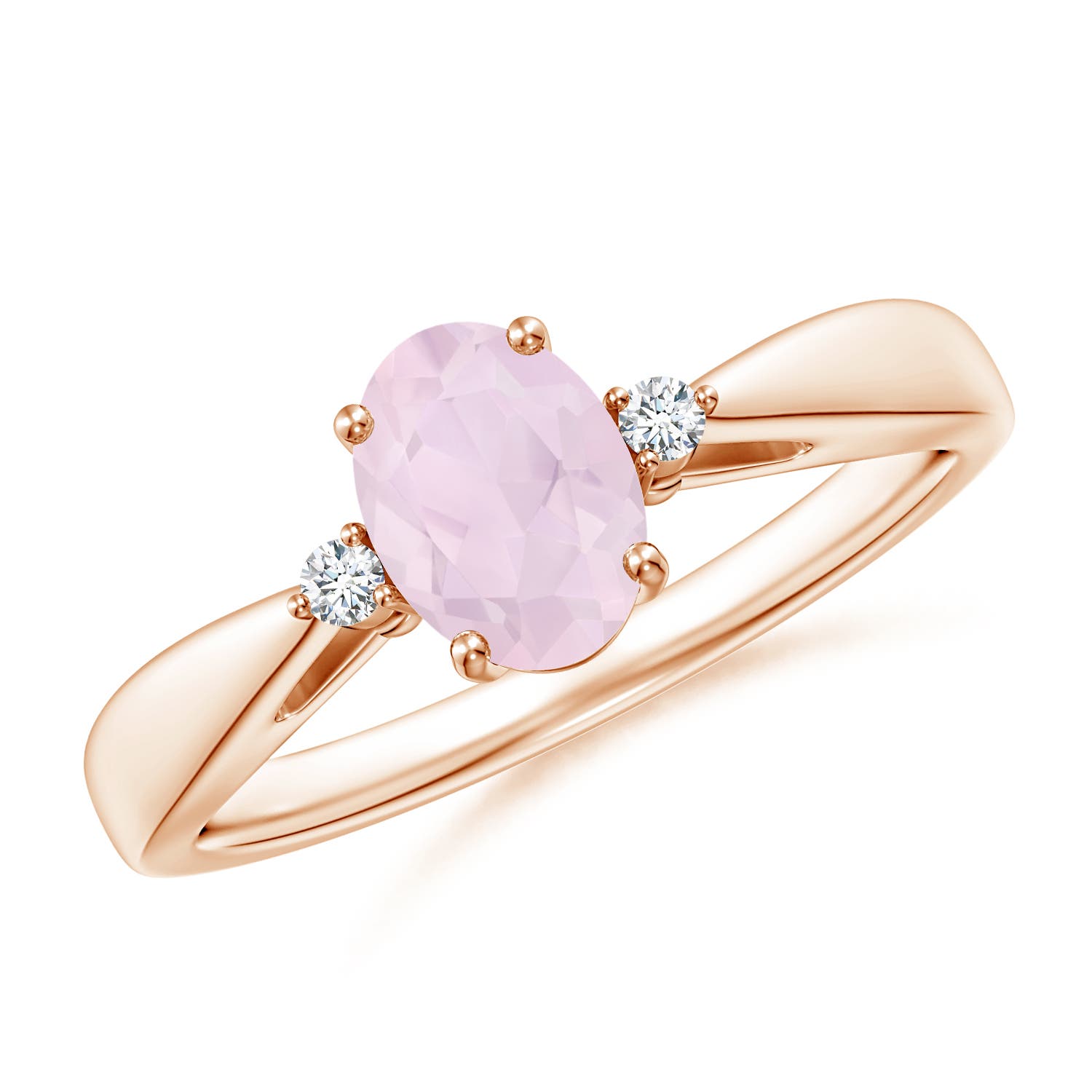 A - Rose Quartz / 0.74 CT / 14 KT Rose Gold